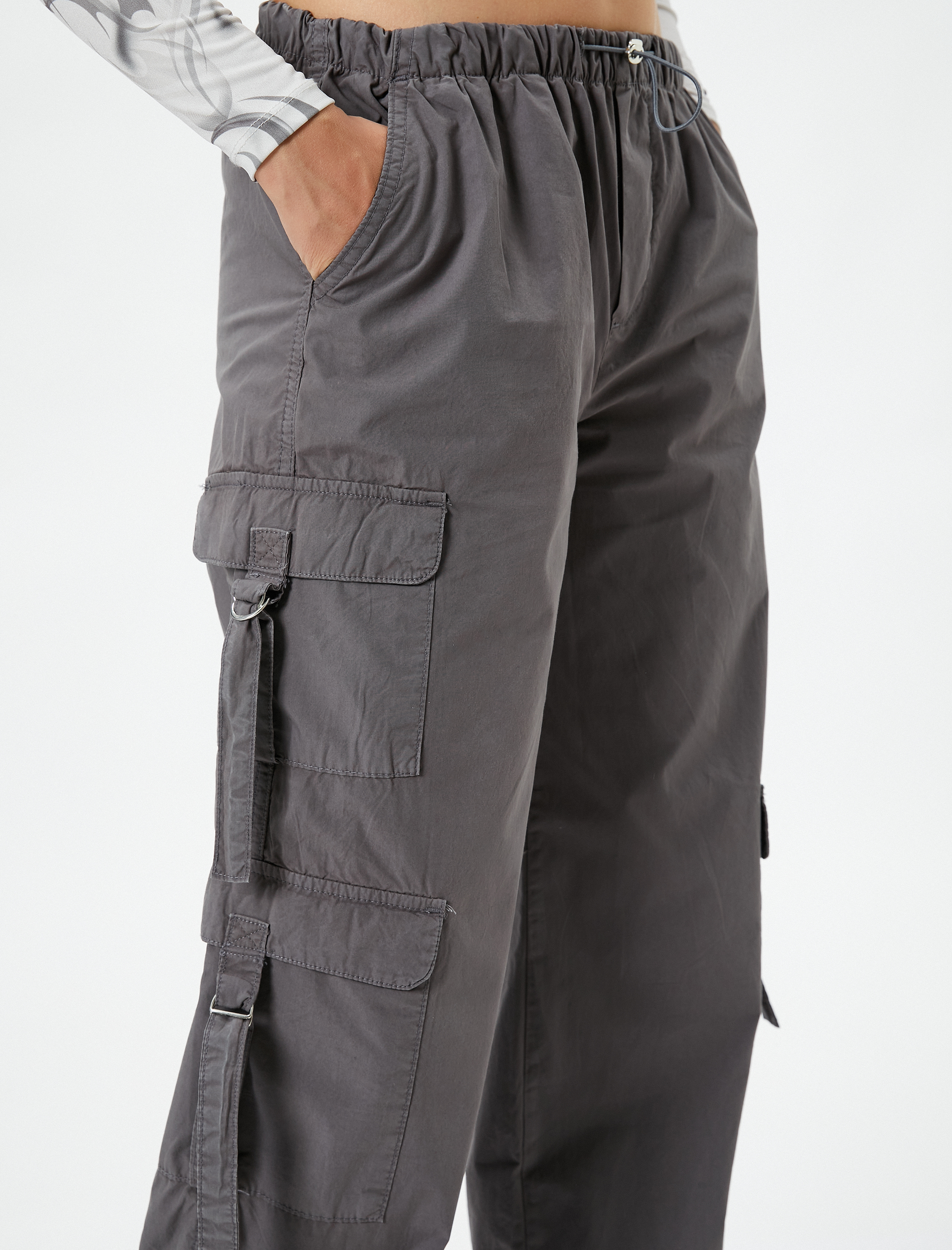   Paraşüt Pantolon Beli Lastikli Cep Detaylı Stoperli