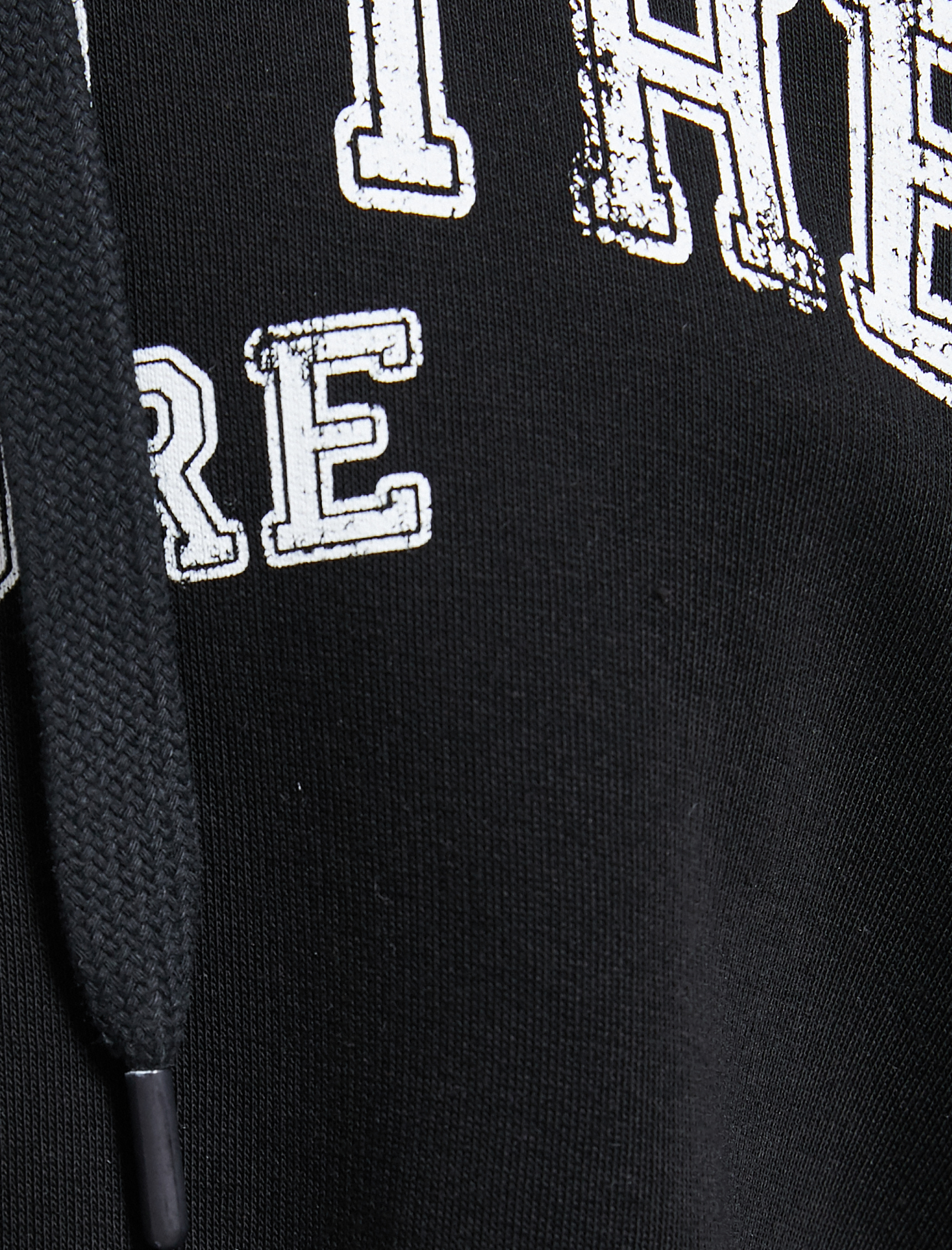   Şardonlu Crop Sweatshirt Spor Slogan Nakışlı Kapüşonlu Ribanalı