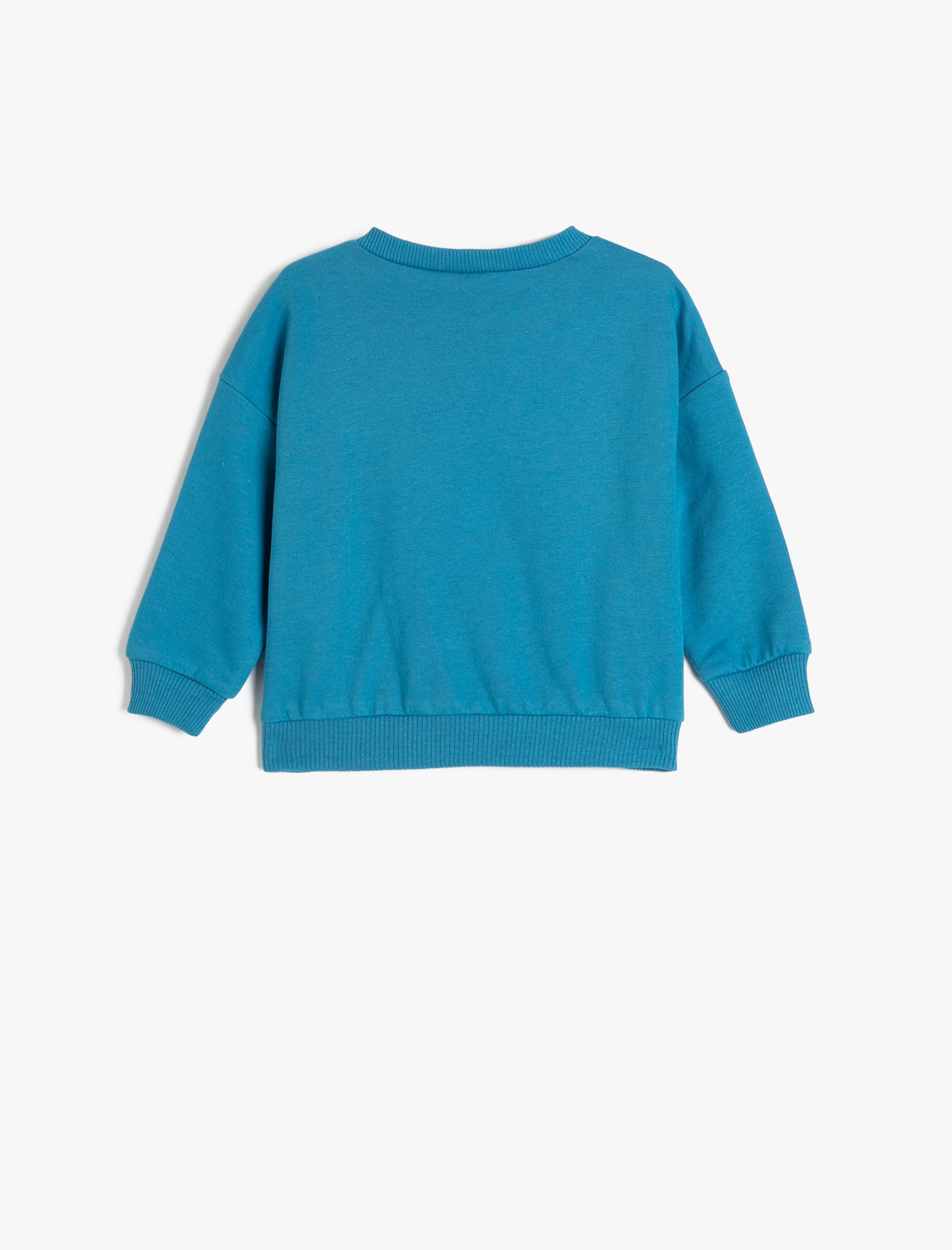 Erkek Bebek Sweatshirt Baskılı Uzun Kollu Bisiklet Yaka Şardonlu Pamuklu