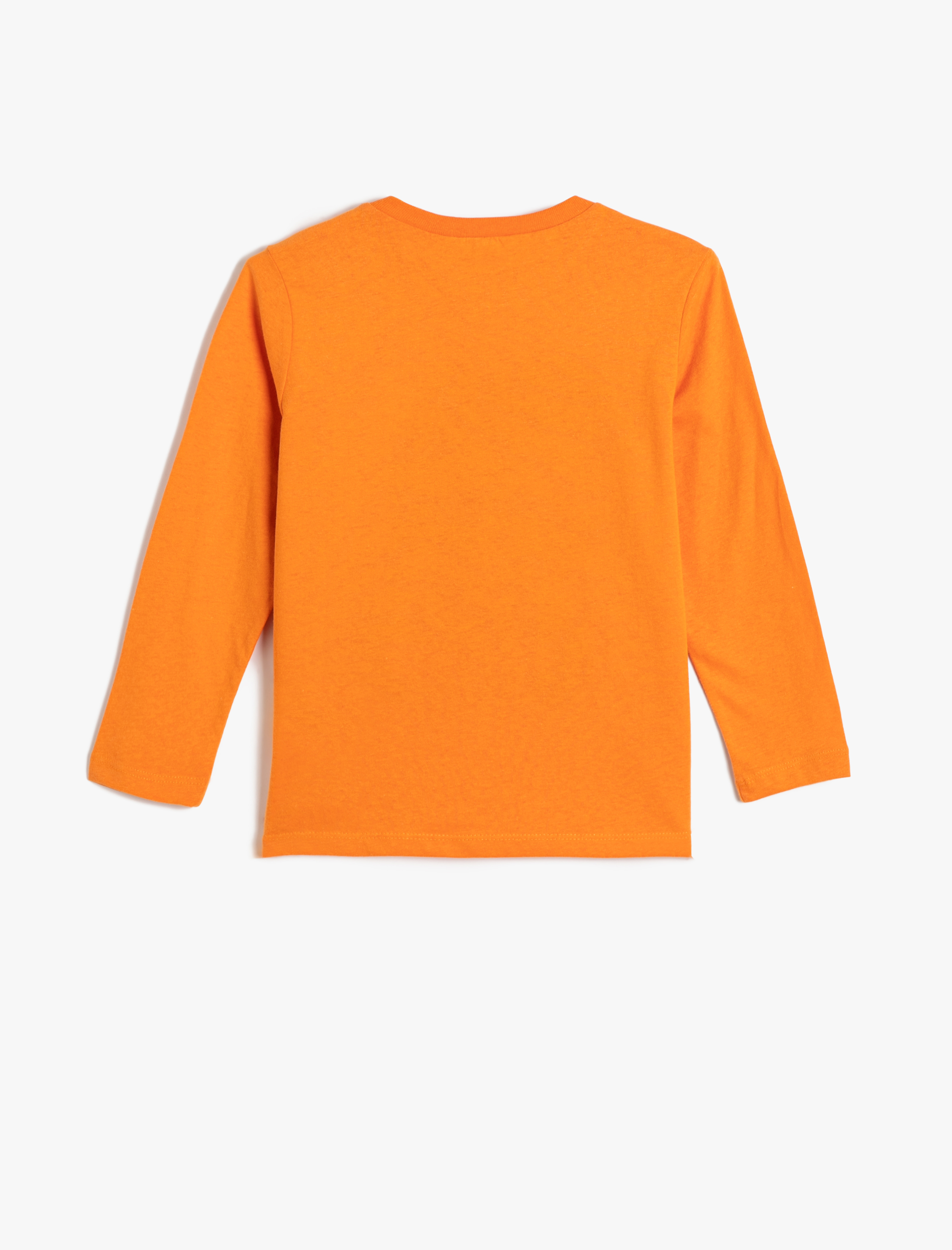  Erkek Çocuk Dinozor Baskılı Tişört Uzun Kollu Bisiklet Yaka Pamuklu