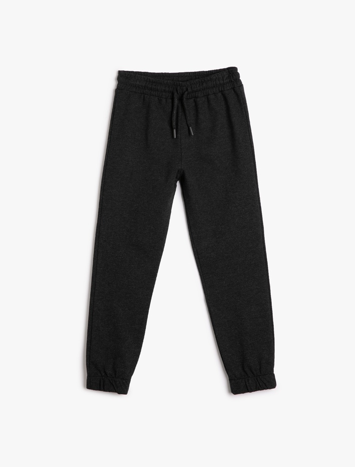 Erkek Çocuk Basic Jogger Eşofman Altı Beli Bağlamalı Şardonlu