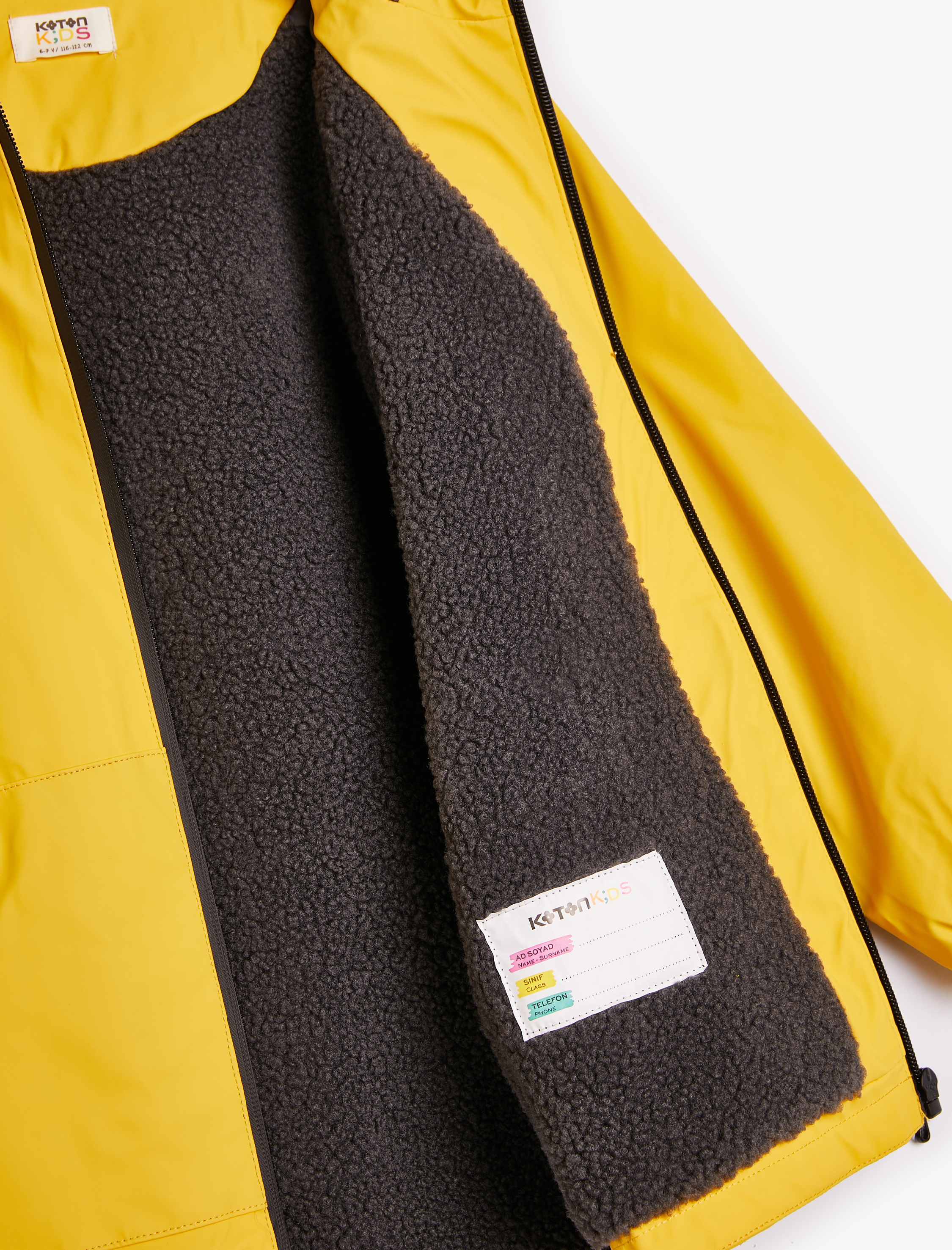  Erkek Çocuk Kapşonlu Yağmurluk Pamuk Astarlı Cepli