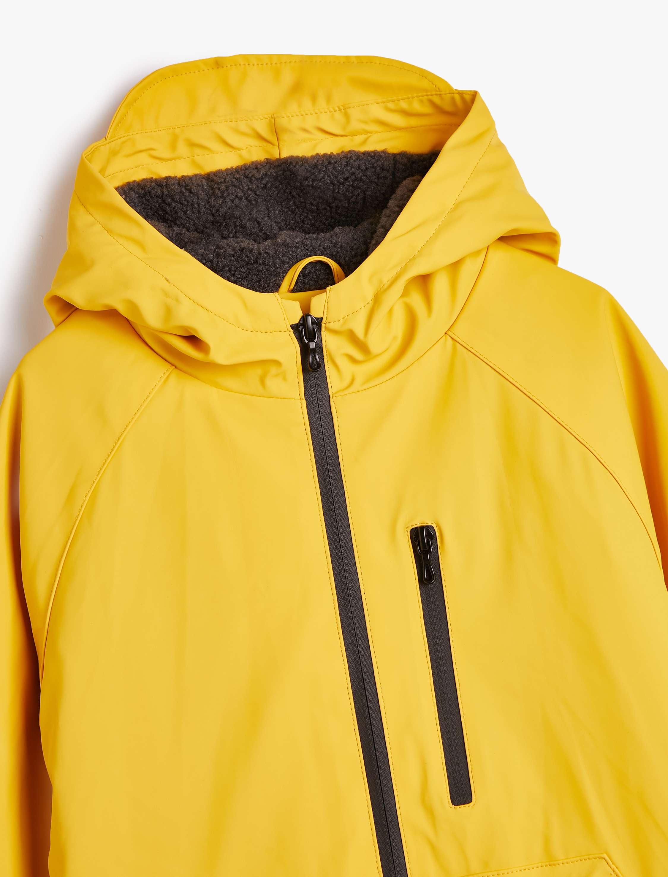  Erkek Çocuk Kapşonlu Yağmurluk Pamuk Astarlı Cepli