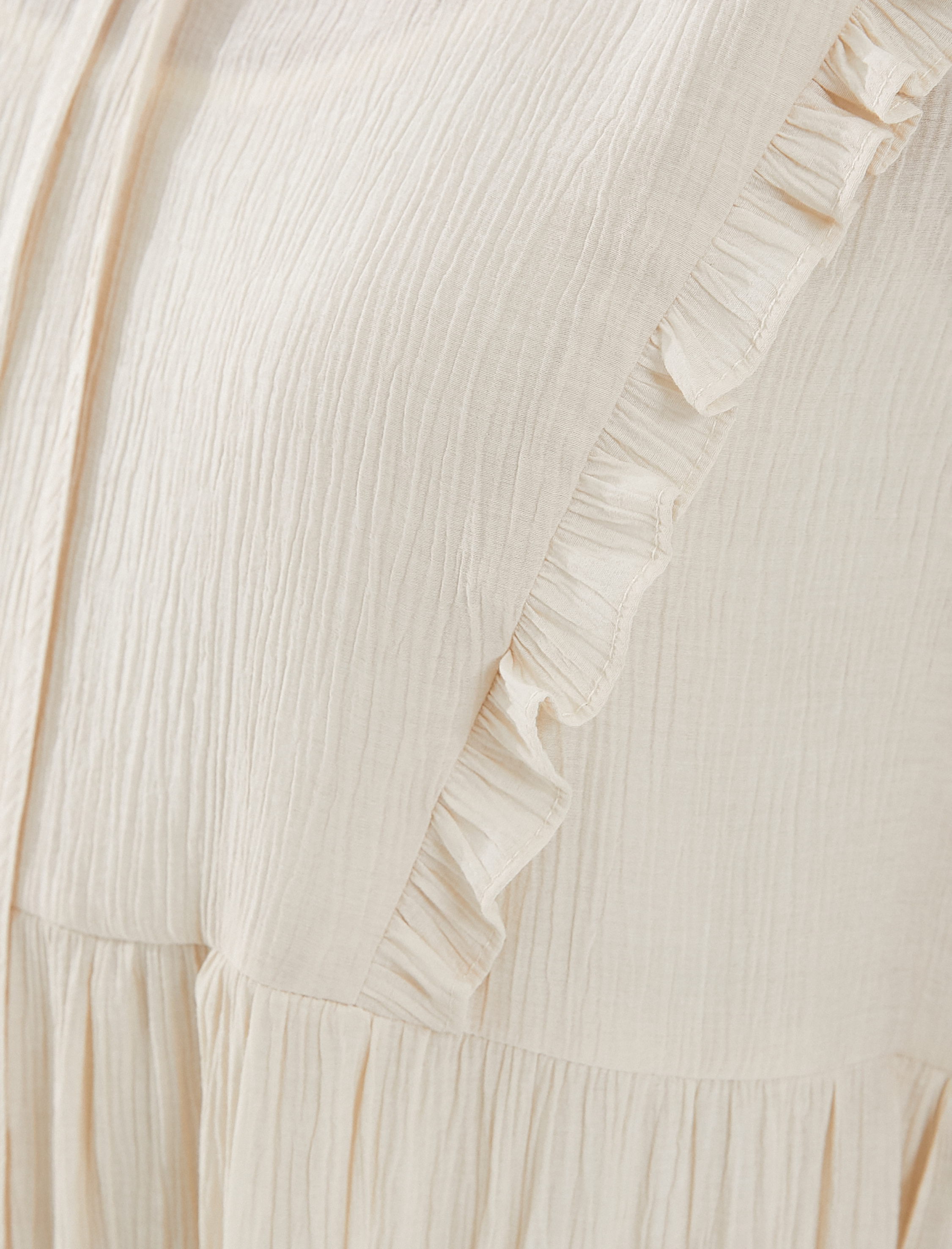   Midi Viskon Elbise Balon Kol Bağlamalı Yaka