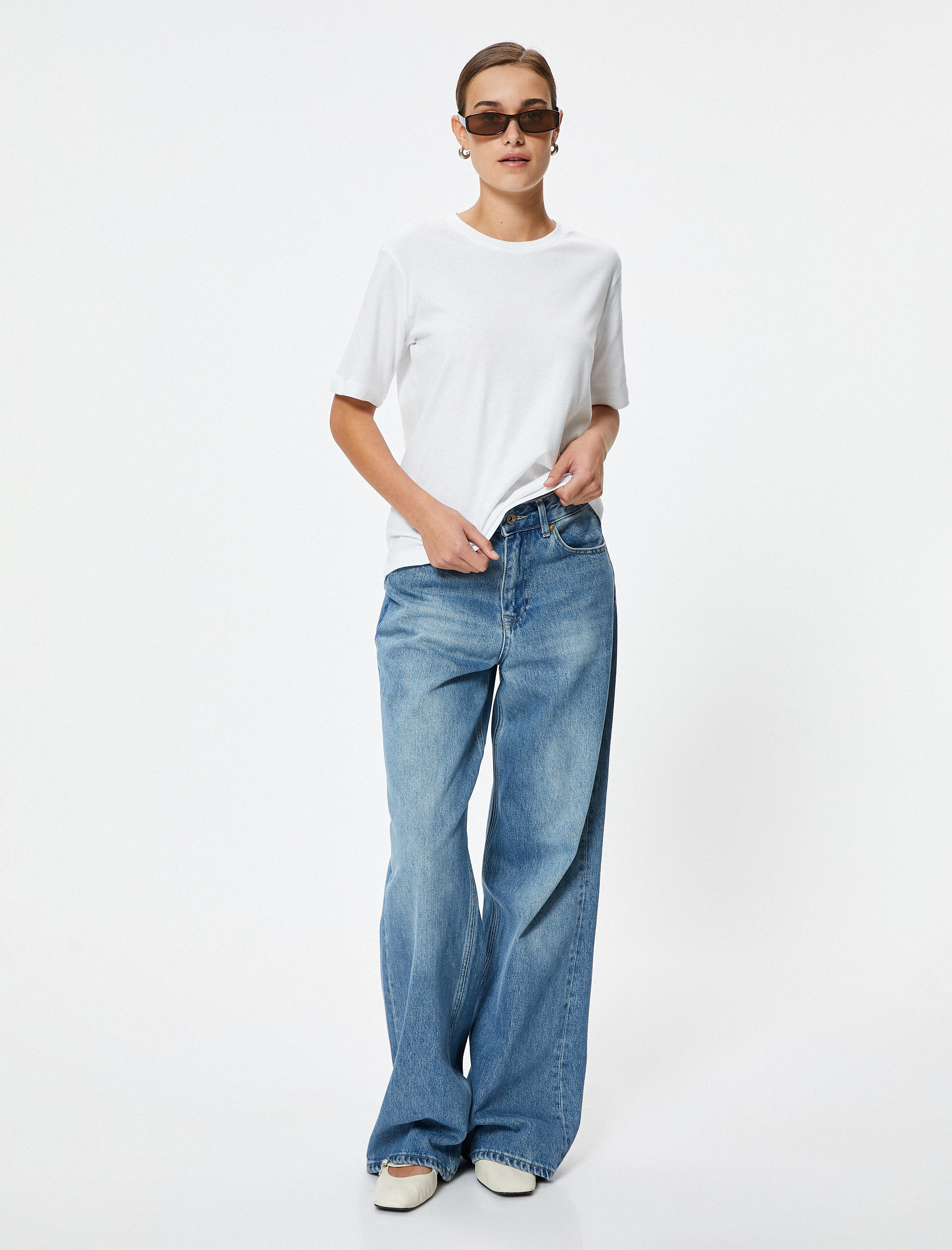   Basic Tişört Bisiklet Yaka Kısa Kollu