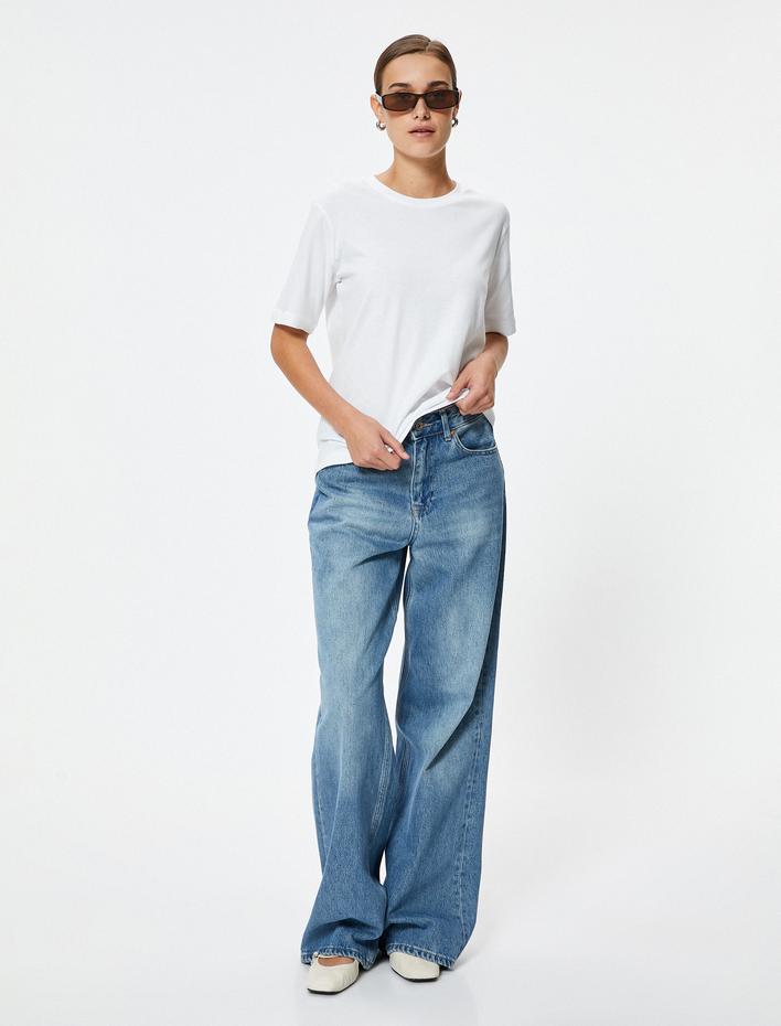  Basic Tişört Bisiklet Yaka Kısa Kollu