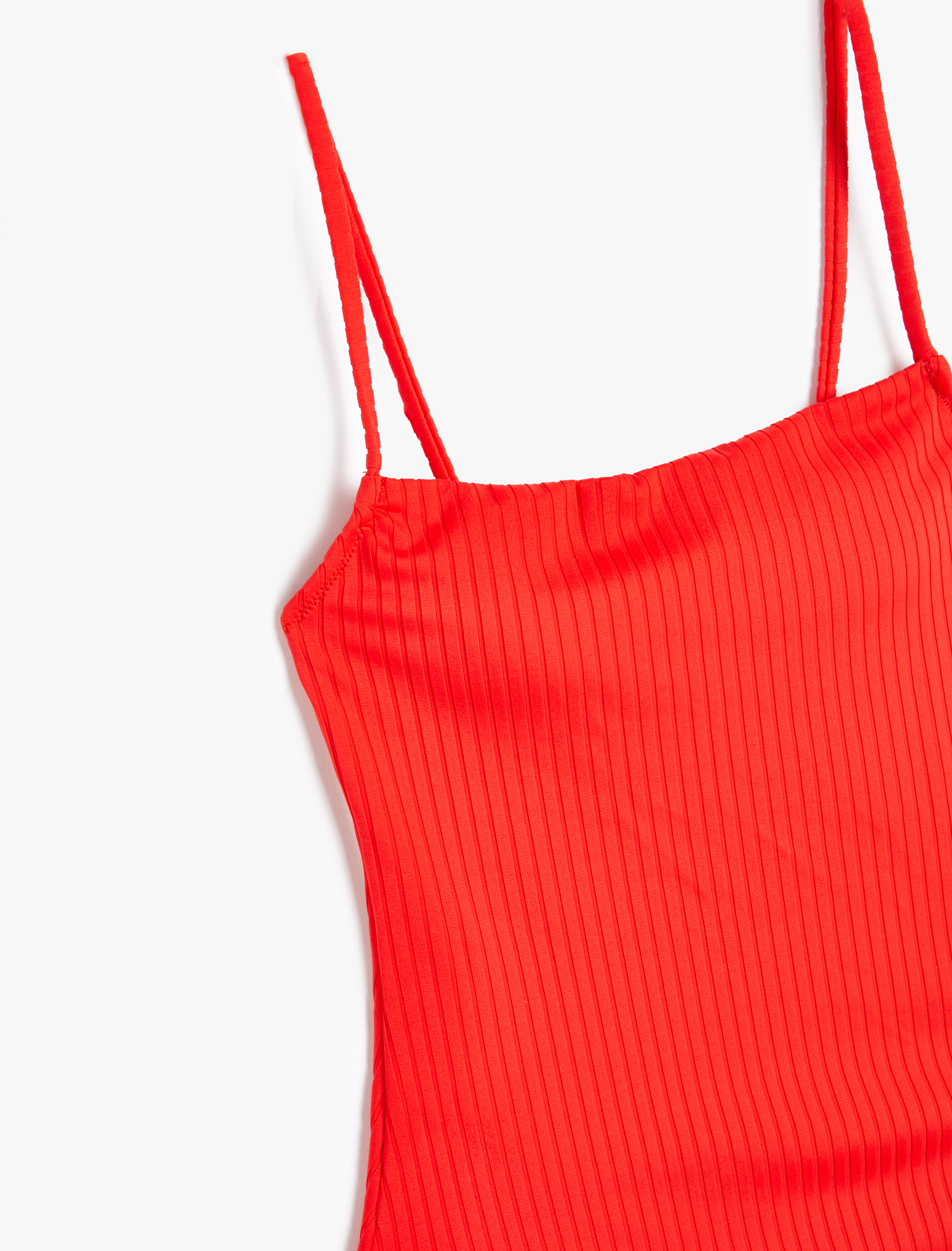   Basic Mayo Fitilli Kare Yaka İnce Askılı