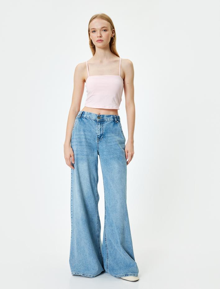  Crop Atlet Basic İp Askılı Slim Fit