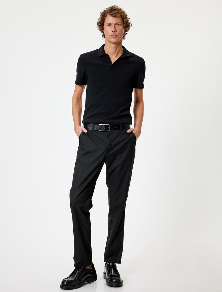  Polo Yaka Tişört Slim Fit Kısa Kollu Pamuklu