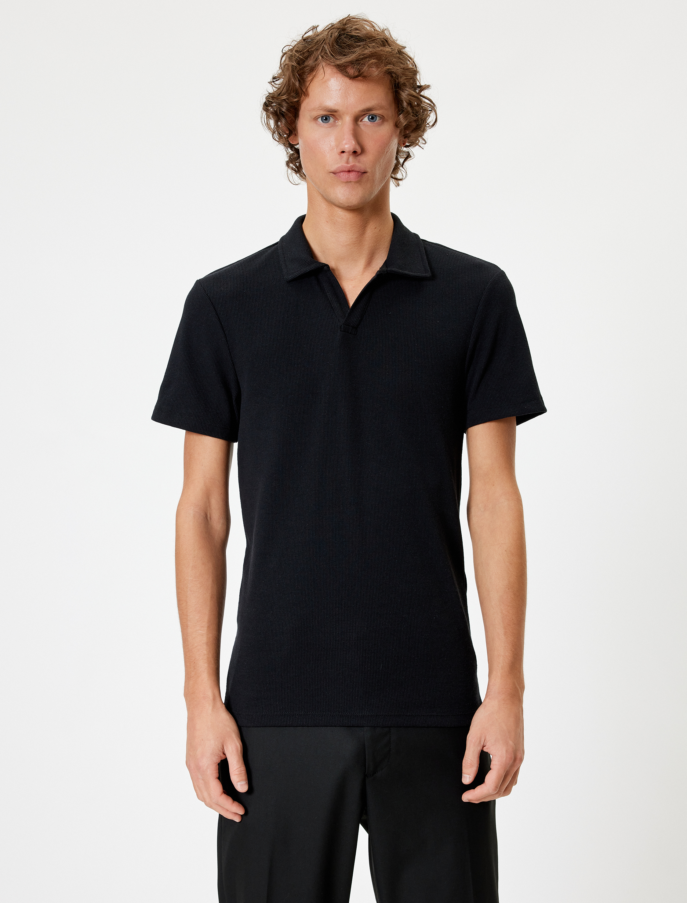   Polo Yaka Tişört Slim Fit Kısa Kollu Pamuklu