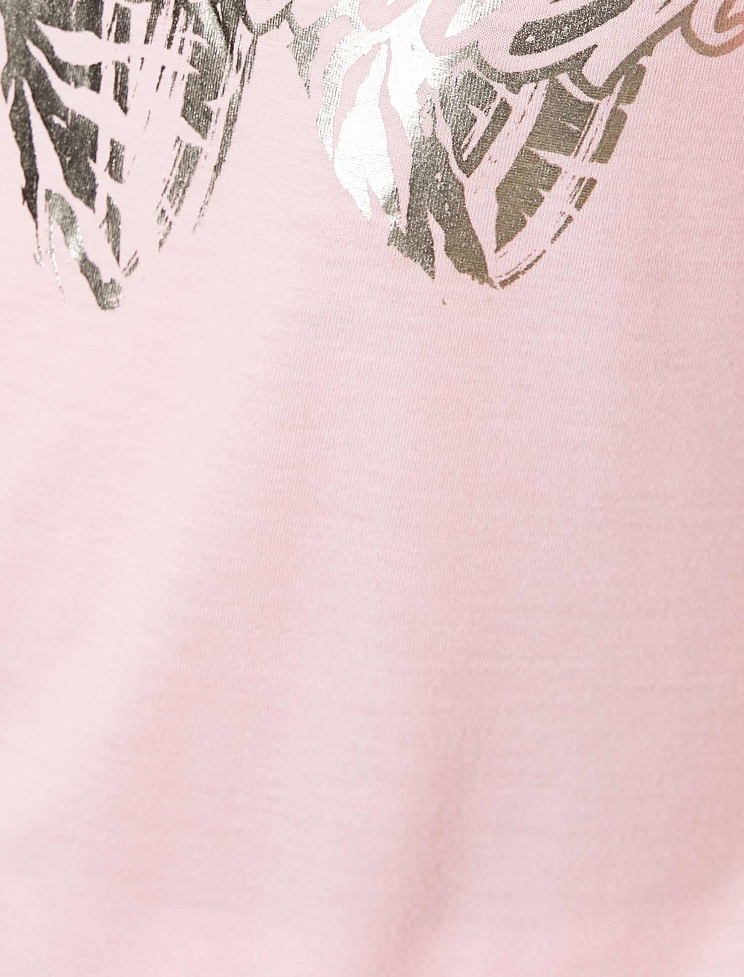   Balon Kollu Varak Baskı Detaylı Bisiklet Yaka Tişört