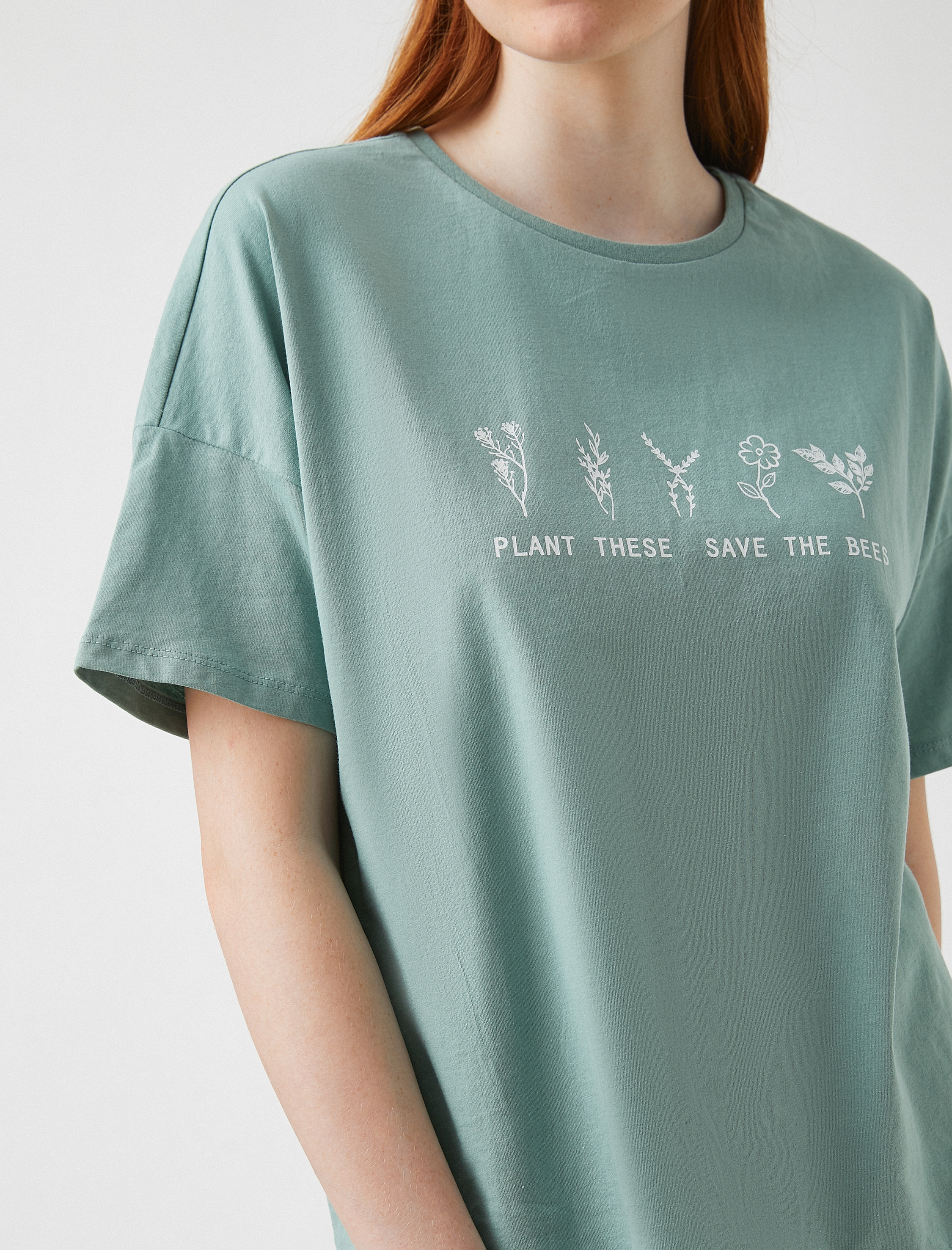   Baskılı Kısa Kollu Pamuklu Tişört