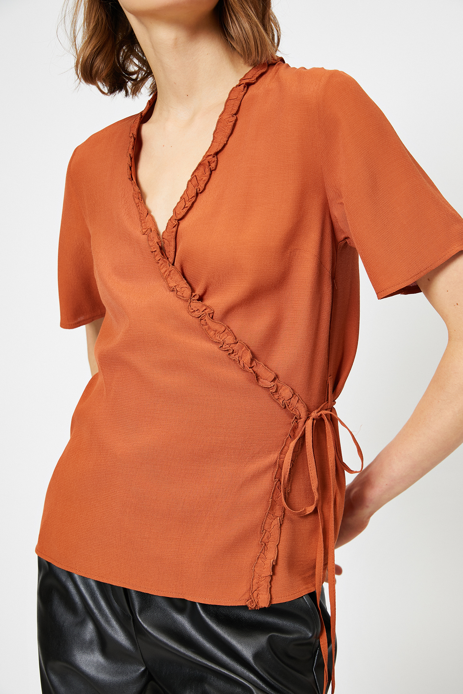   Kısa Kollu Anvelop Bluz