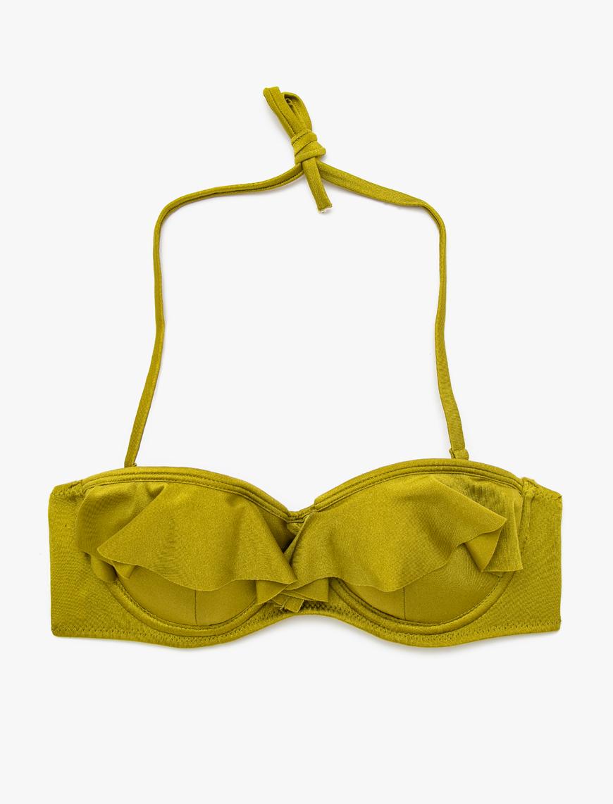   Fırfır Detaylı Bikini Üstü