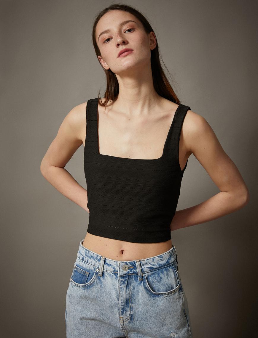   Crop Atlet Düz Renk Tanktop