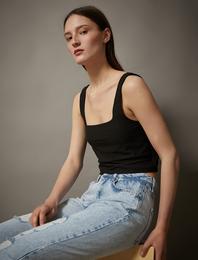 Crop Atlet Düz Renk Tanktop