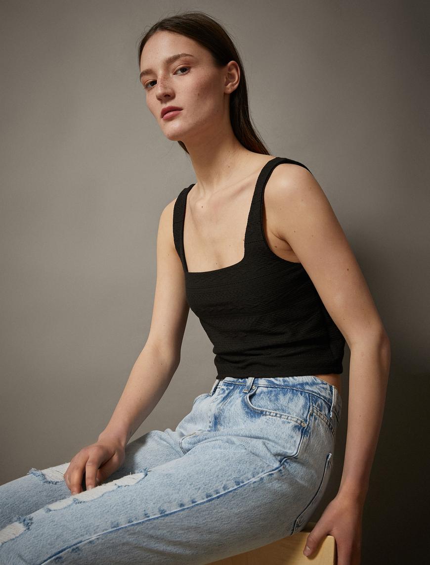   Crop Atlet Düz Renk Tanktop