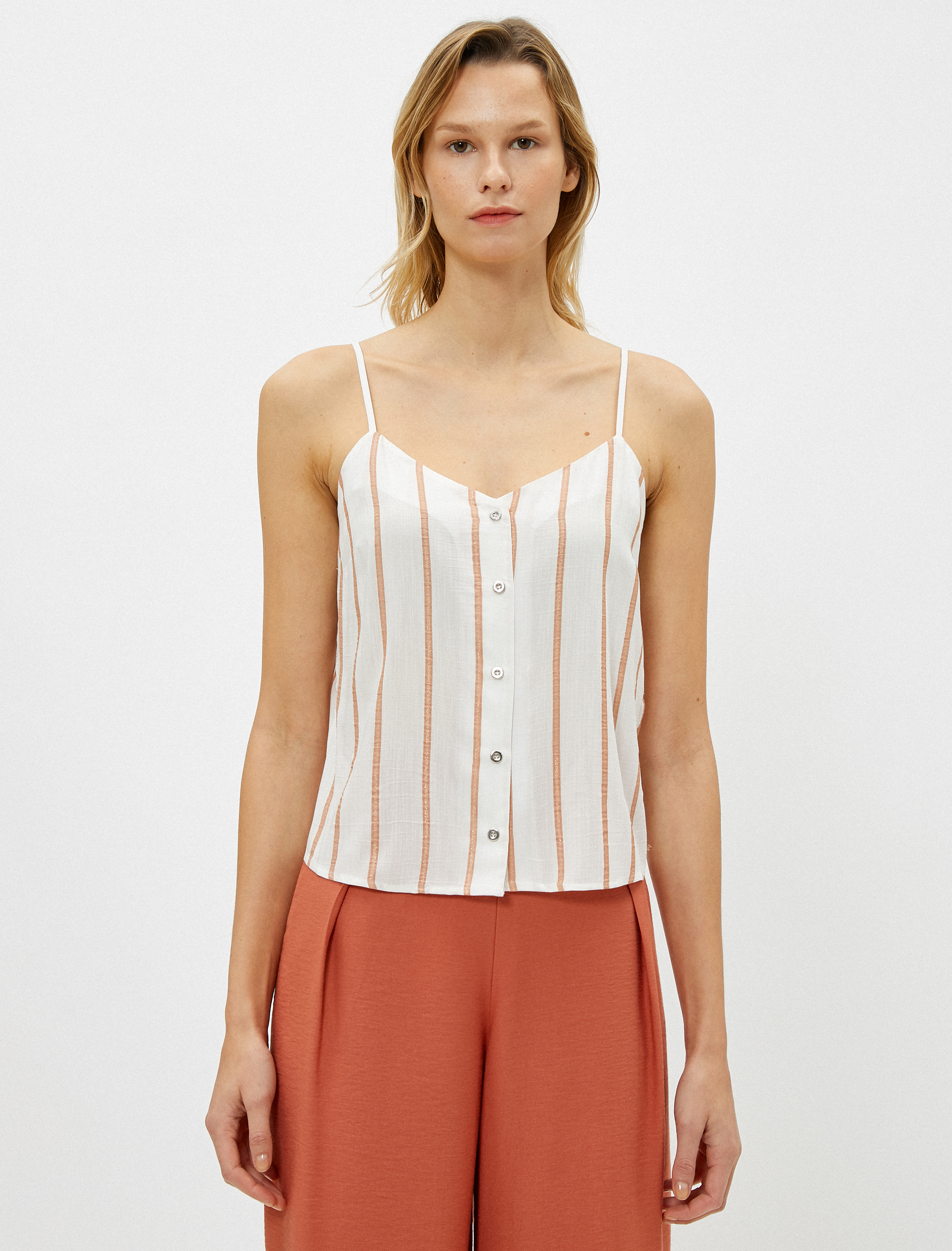   Çizgili V Yaka Atlet