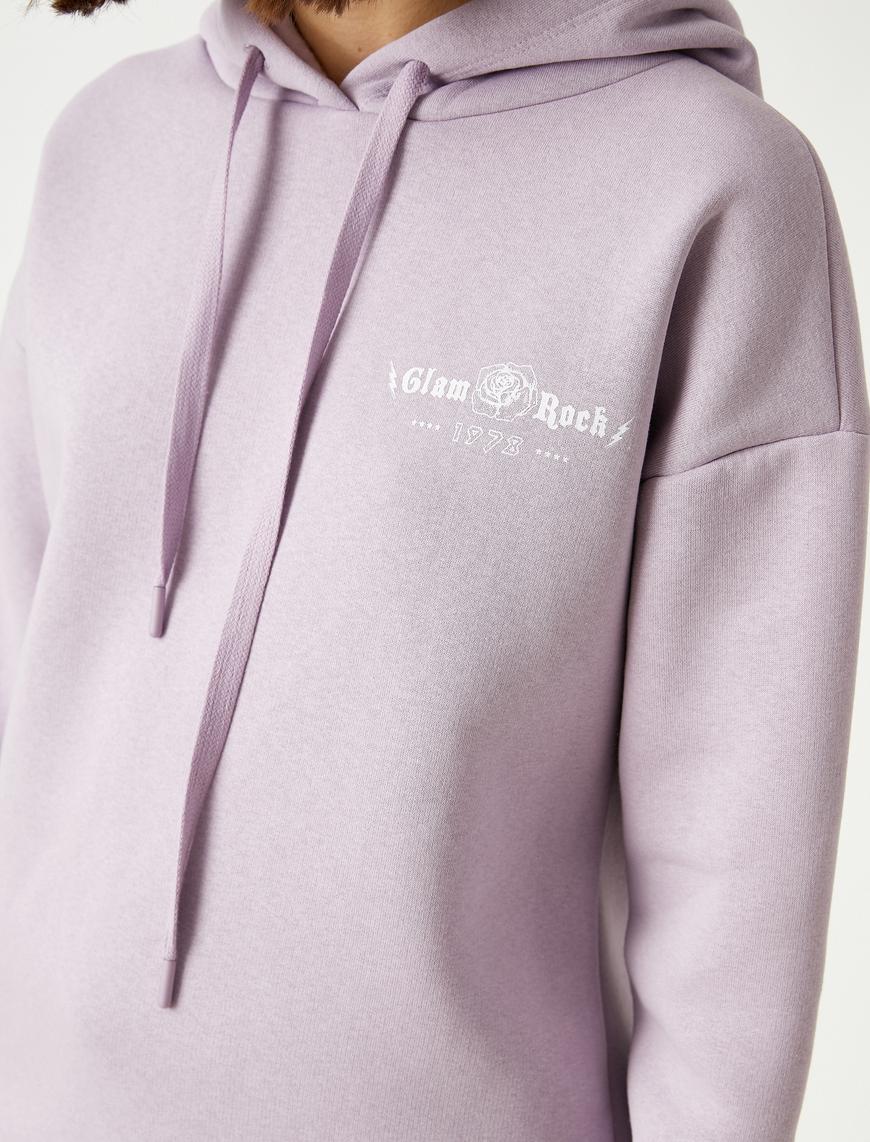   Kapüşonlu Baskılı Sweatshirt