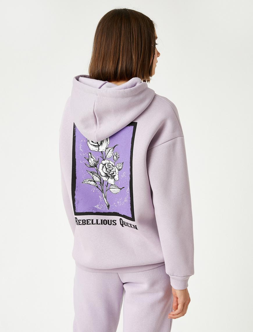   Kapüşonlu Baskılı Sweatshirt