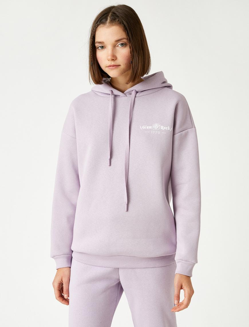   Kapüşonlu Baskılı Sweatshirt