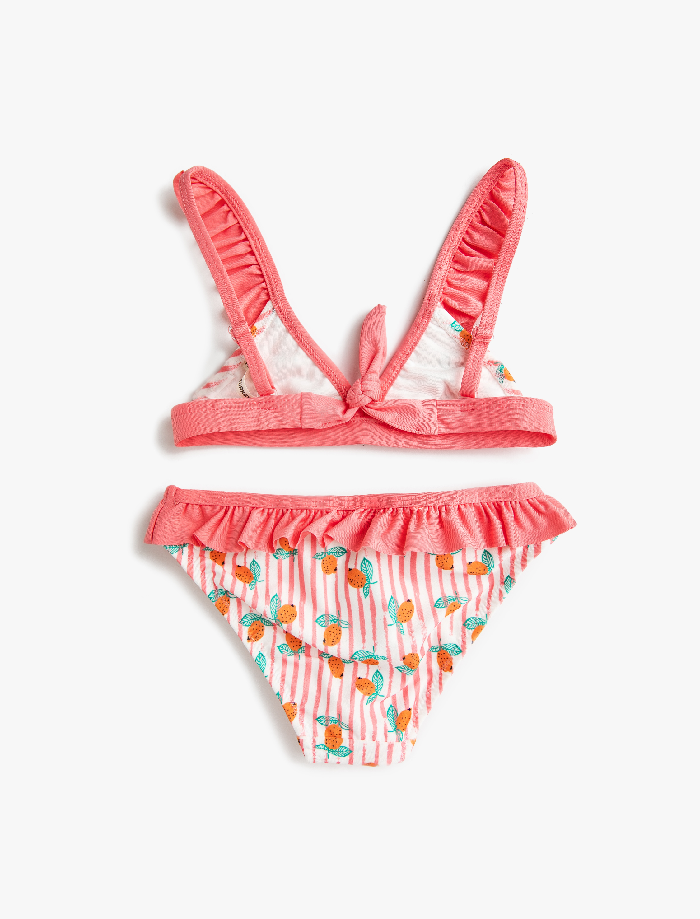 Kız Çocuk Bikini 2 Parça Çiçekli Fırfırlı