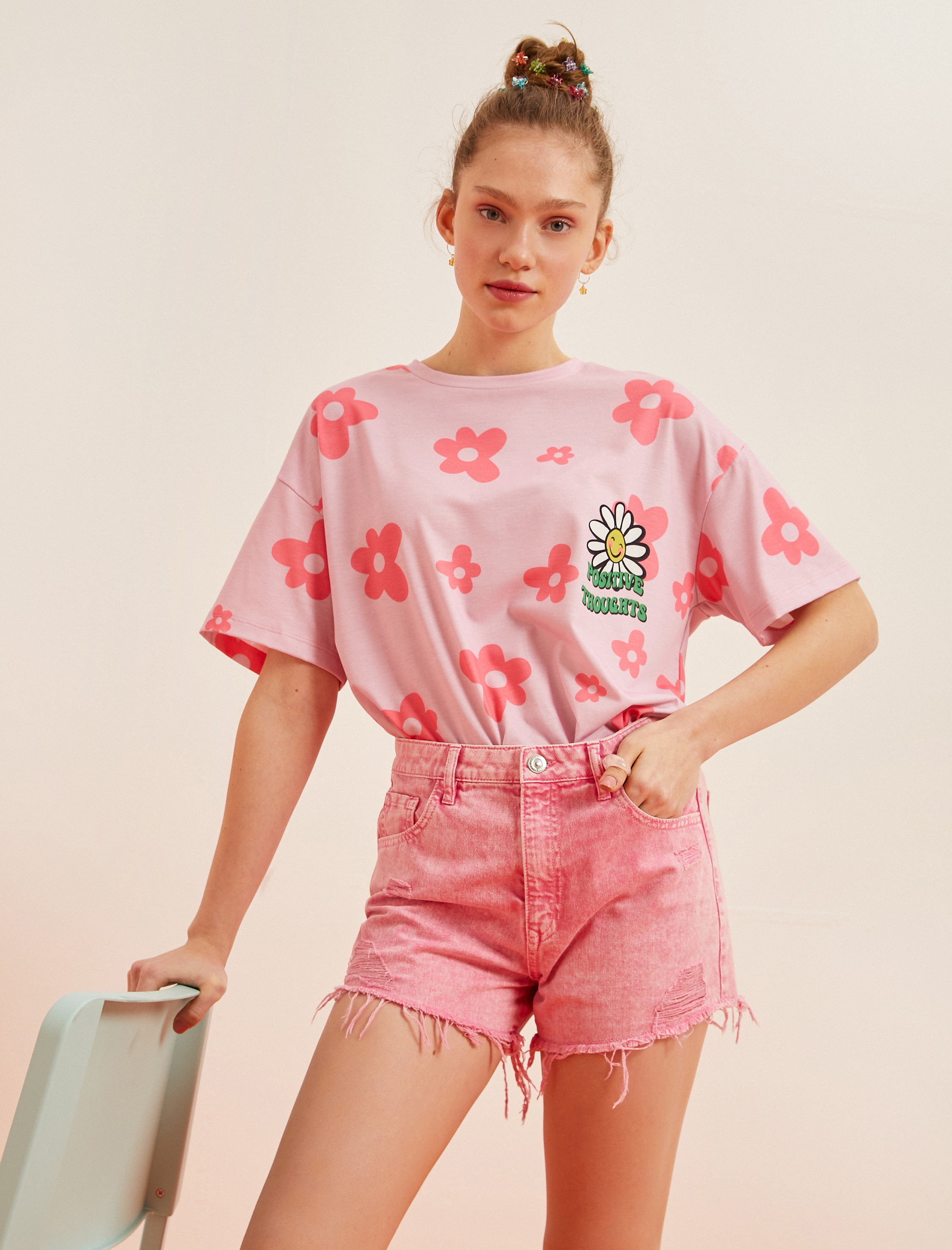   Yüksek Bel Kot Şort