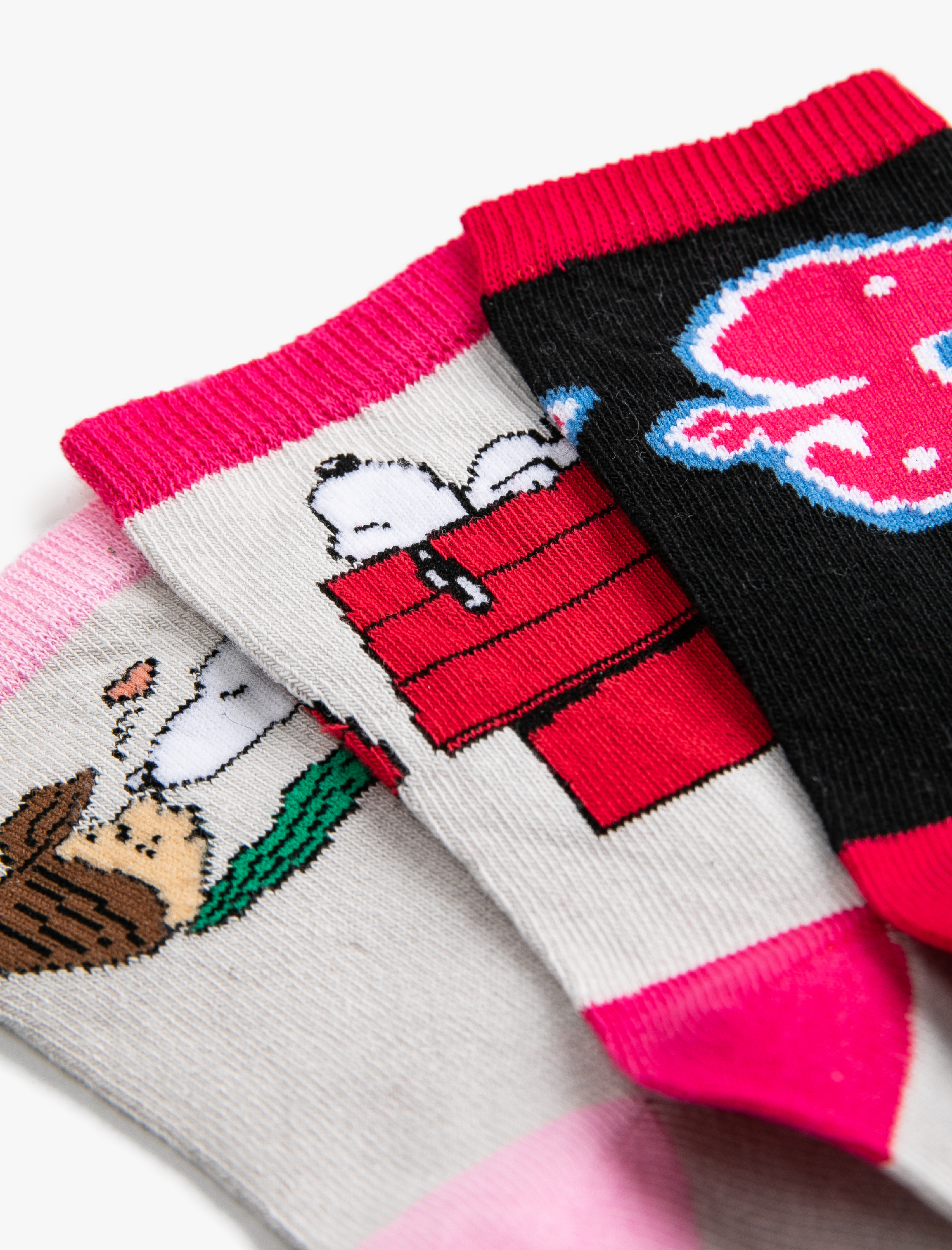  Kız Çocuk 3'lü Snoopy Lisanslı Çorap