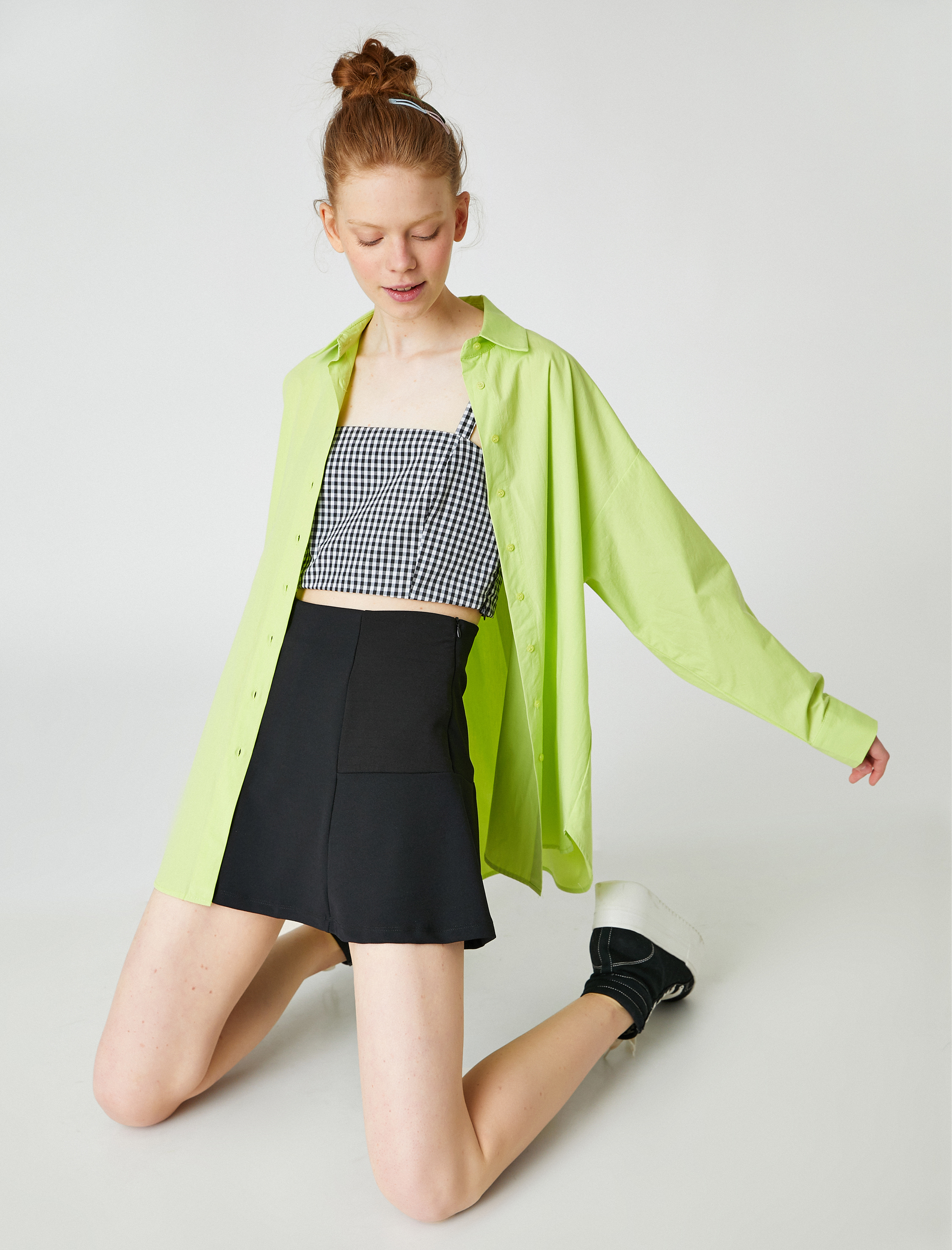   Yüksek Bel Mini Etek