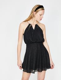 Yaka Detaylı Abiye Elbise