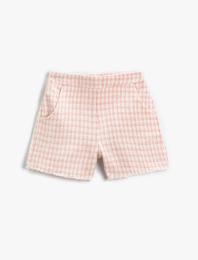 Şort Ekose Cepli Diz Üstü