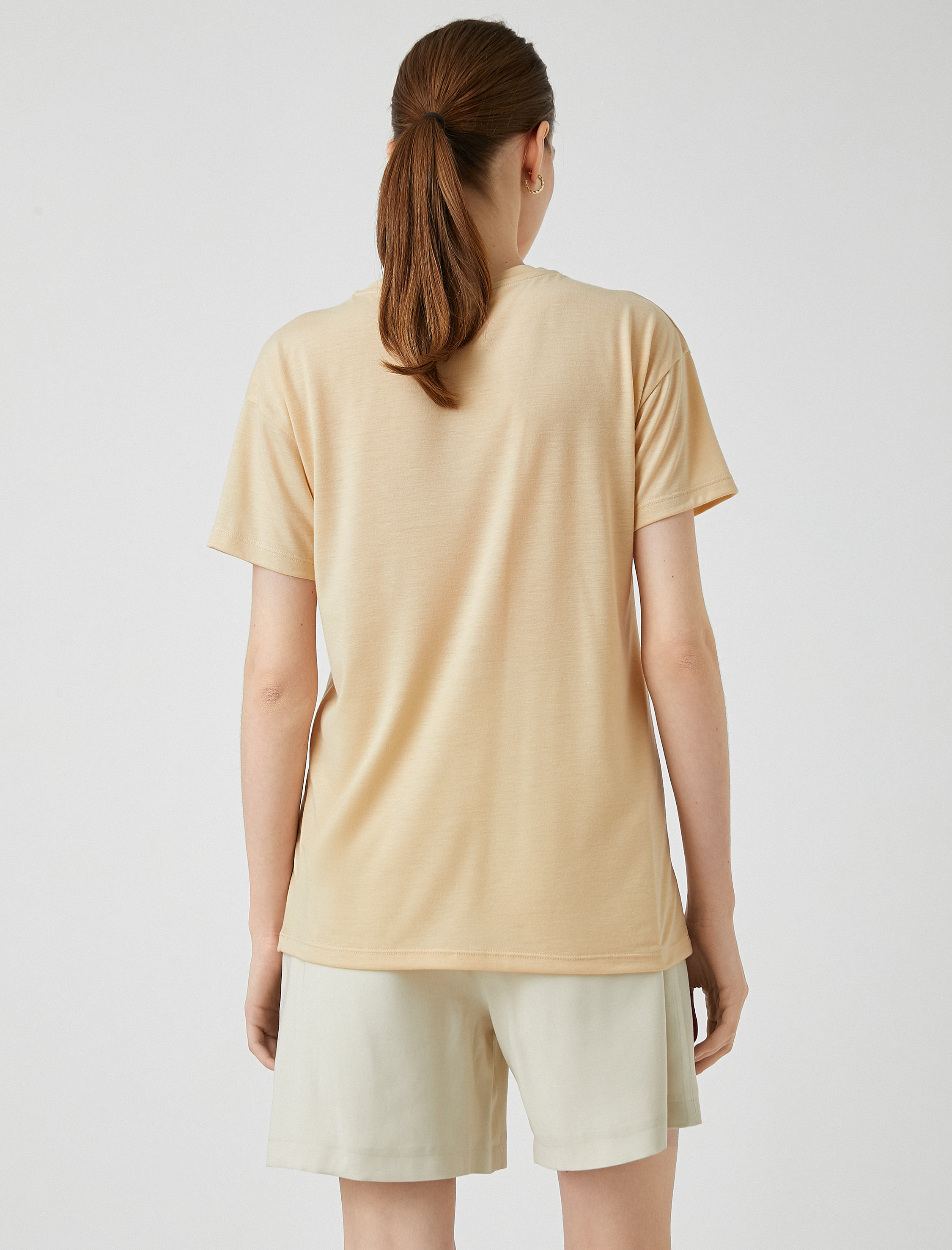   Çilek Baskılı Tişört Kısa Kollu Bisiklet Yaka