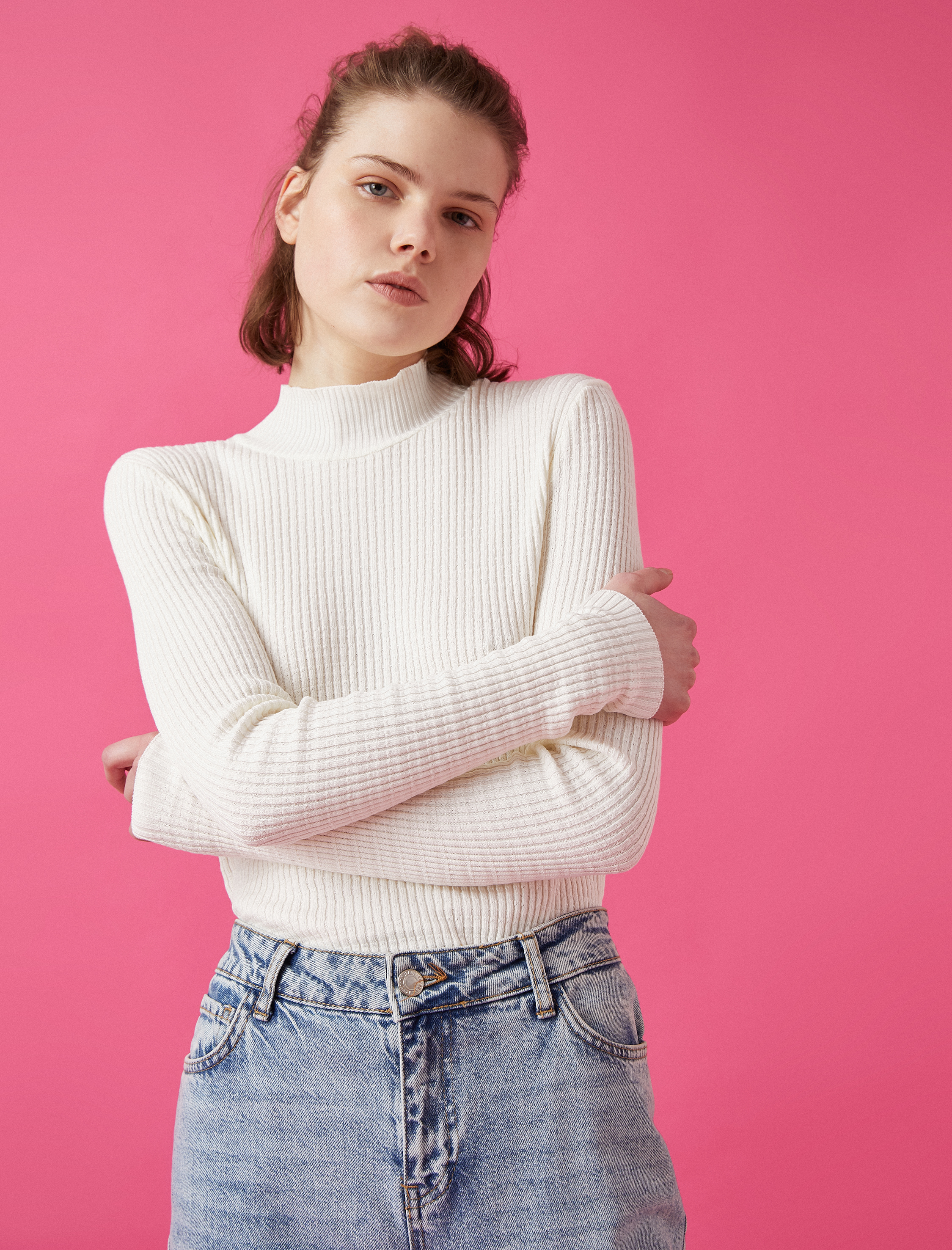   Balıkçı Yaka Uzun Kollu Triko Kazak