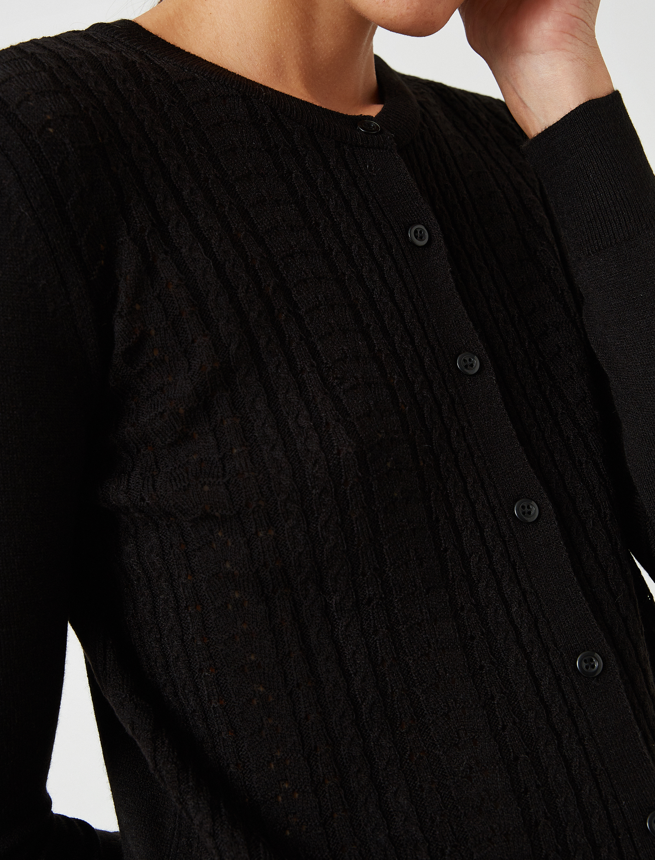   Saç Örgülü Triko Hırka