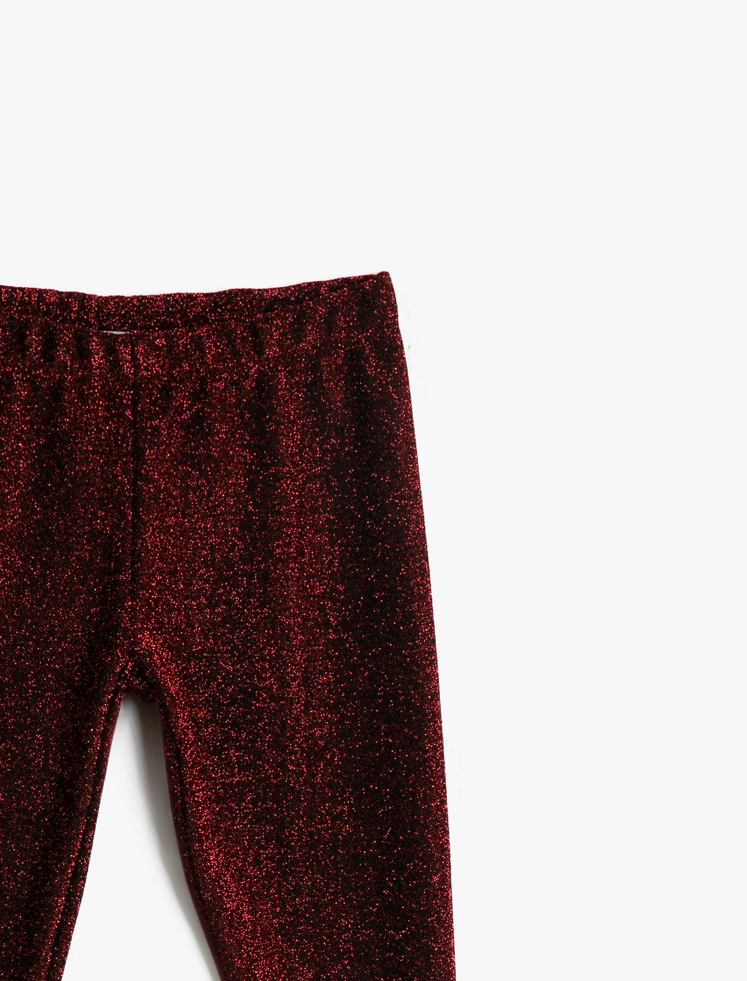  Kız Çocuk Simli Kalın Esnek Kumaştan Normal Bel Uzun Tayt