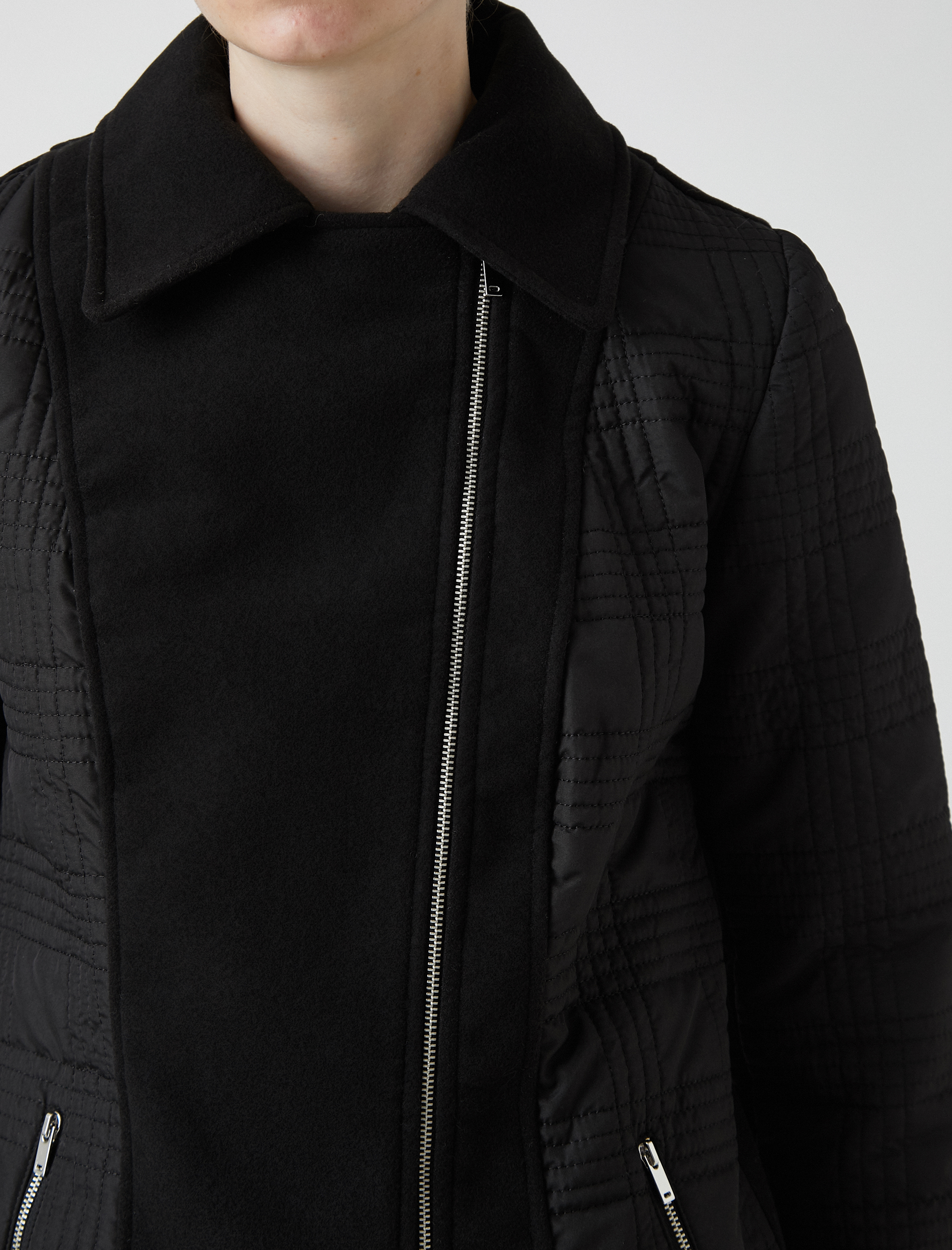   Fermuarlı Kaşe Kaban