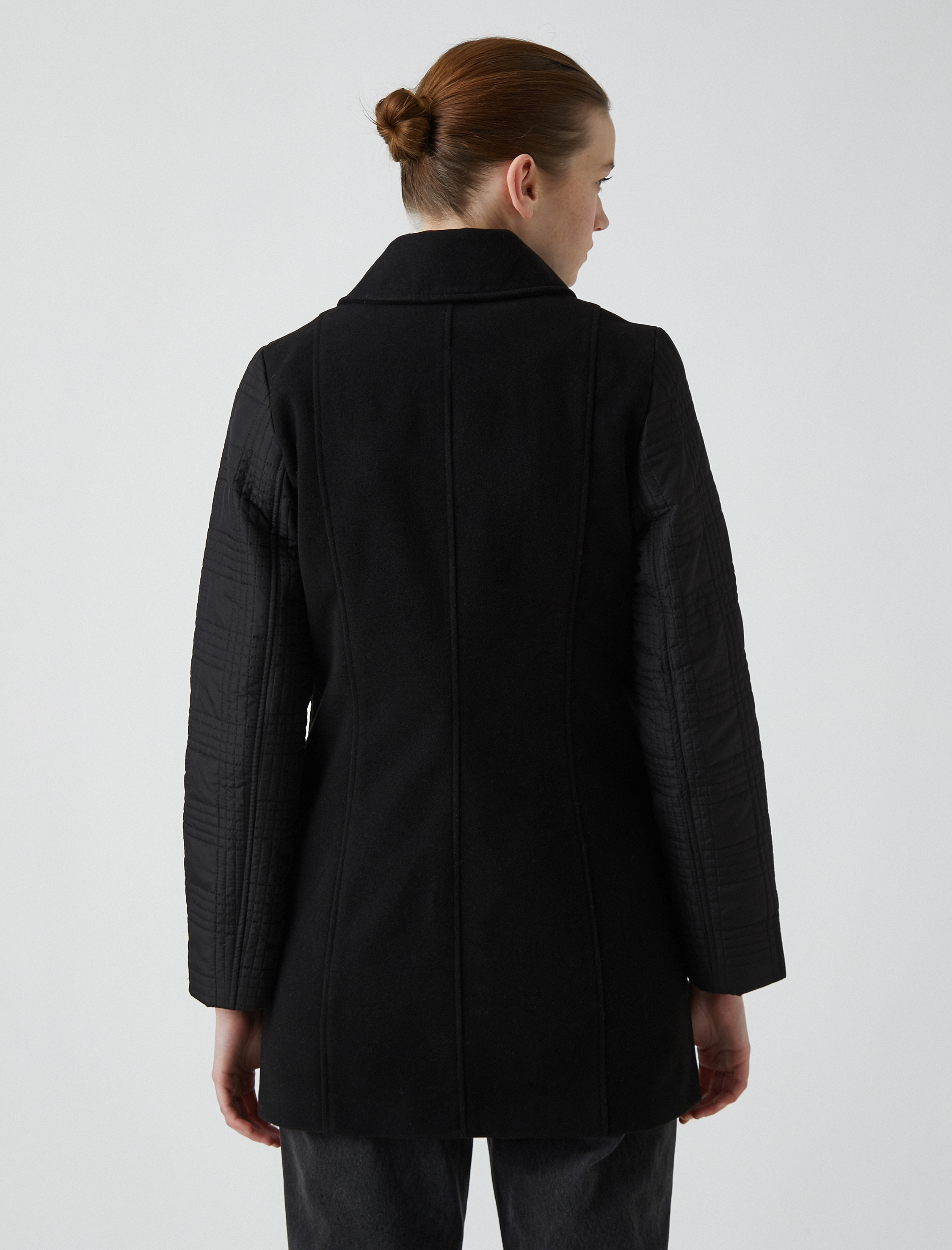   Fermuarlı Kaşe Kaban