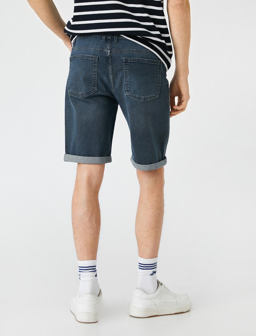  Katlamalı Denim Şort