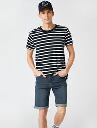Katlamalı Denim Şort