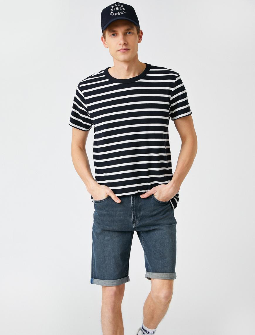   Katlamalı Denim Şort