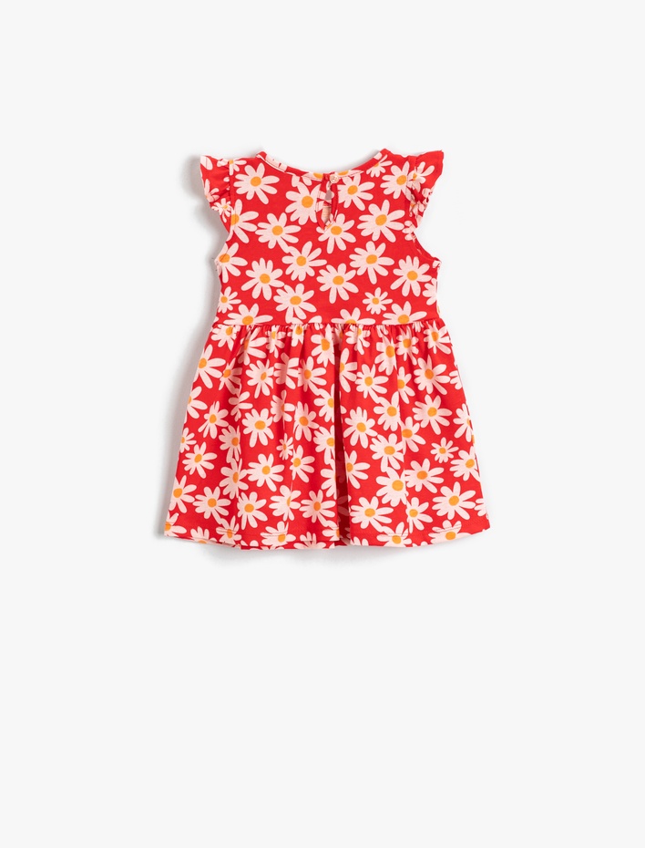 Kız Bebek Elbise Çiçekli Kısa Kollu