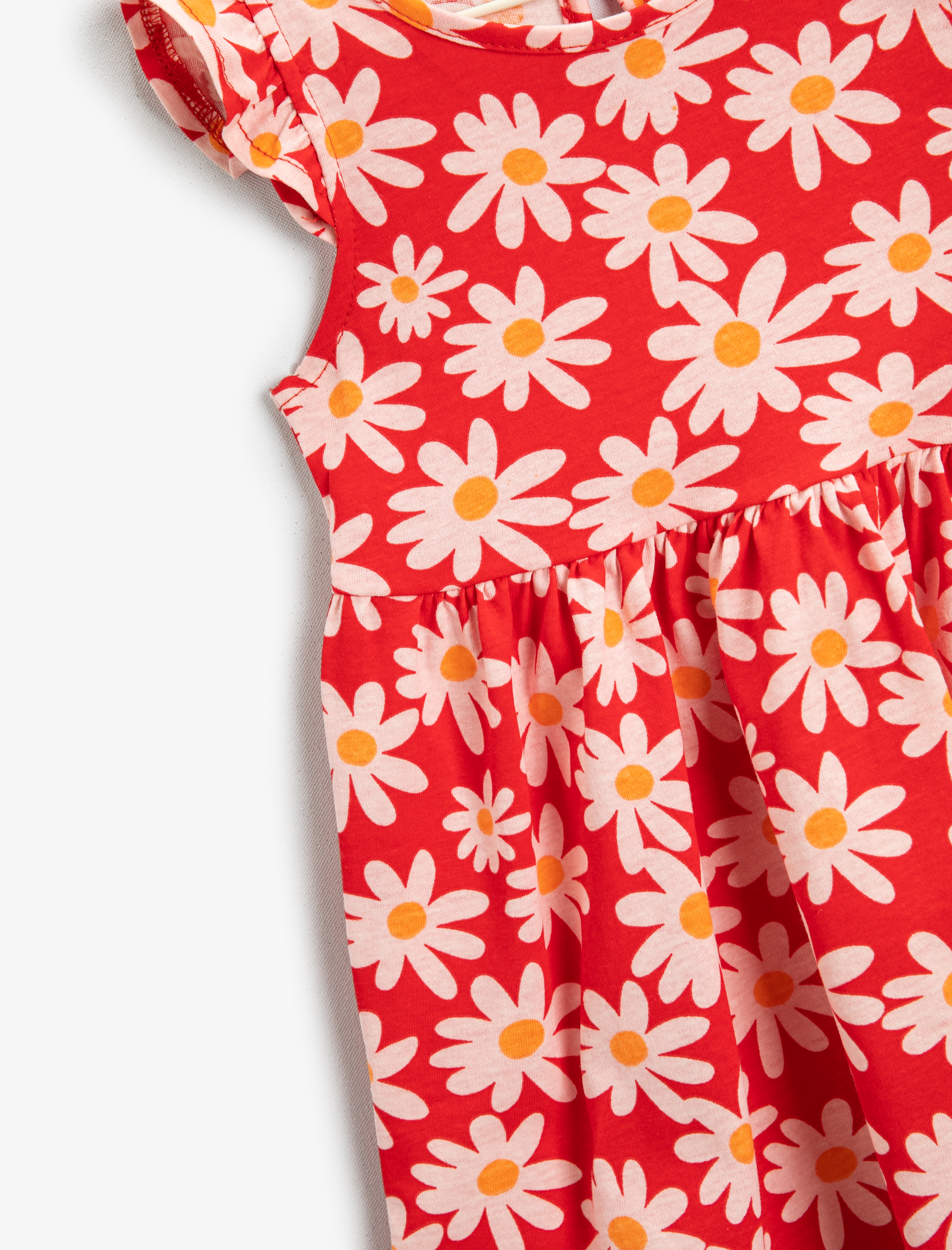  Kız Bebek Elbise Çiçekli Kısa Kollu