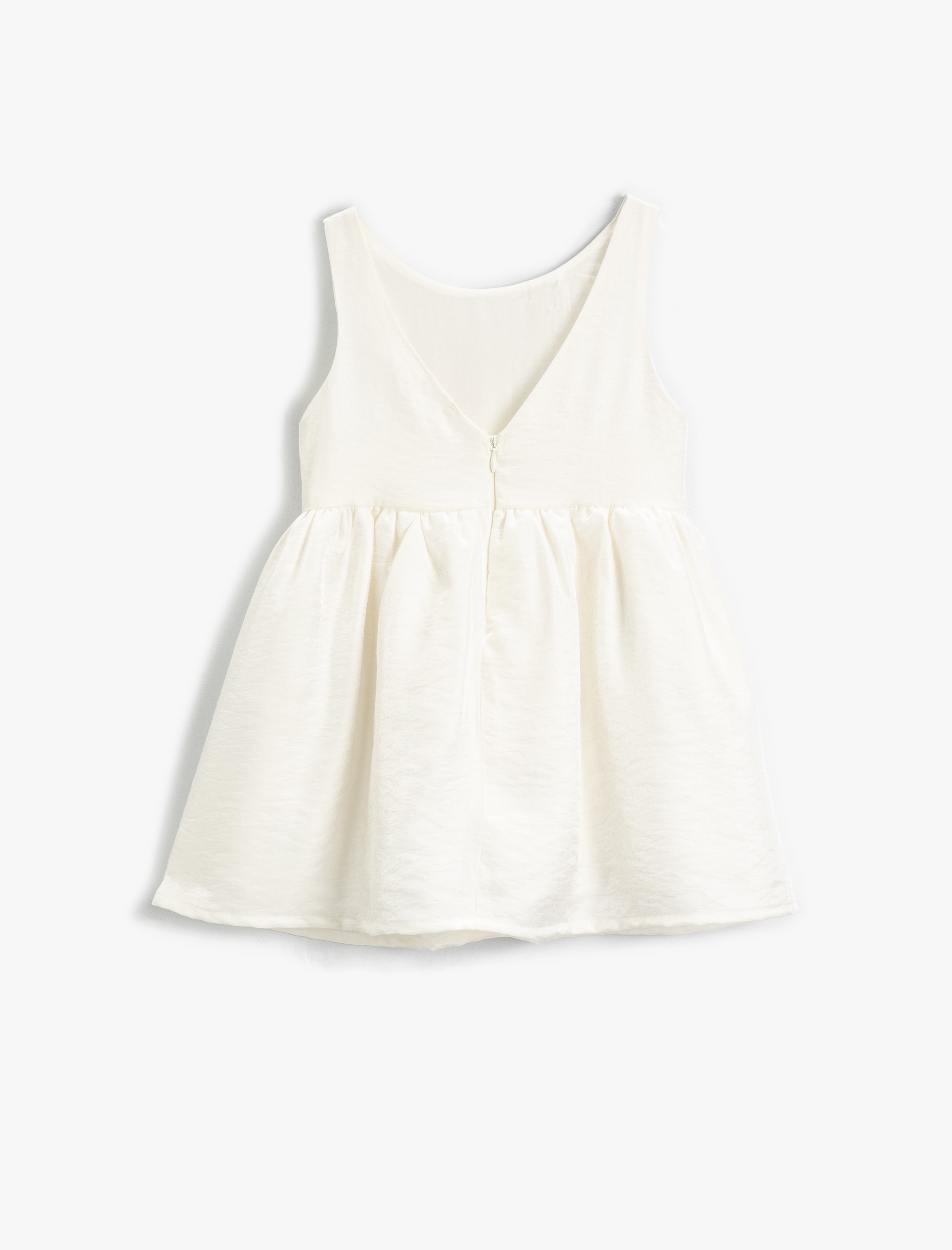  Kız Çocuk Elbise Kolsuz Midi Fiyonk Detaylı