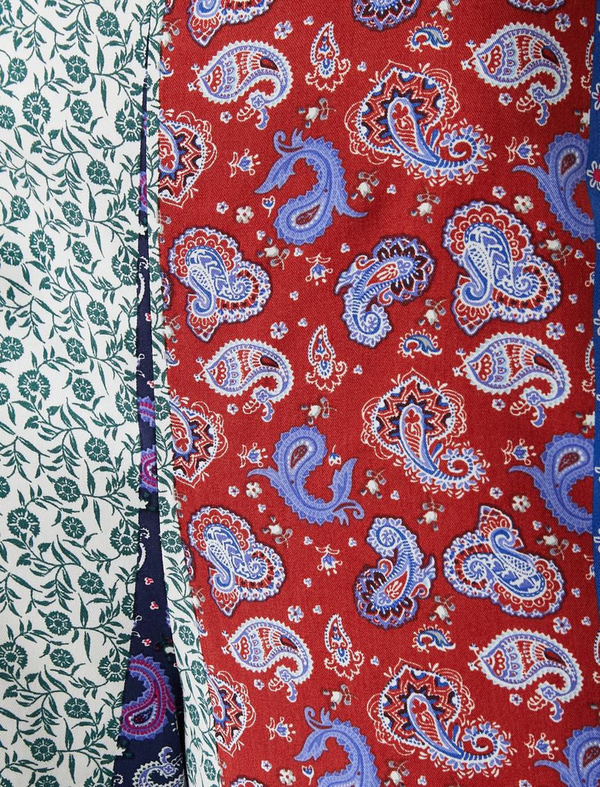   Şort Tulum Patchwork İnce Askılı