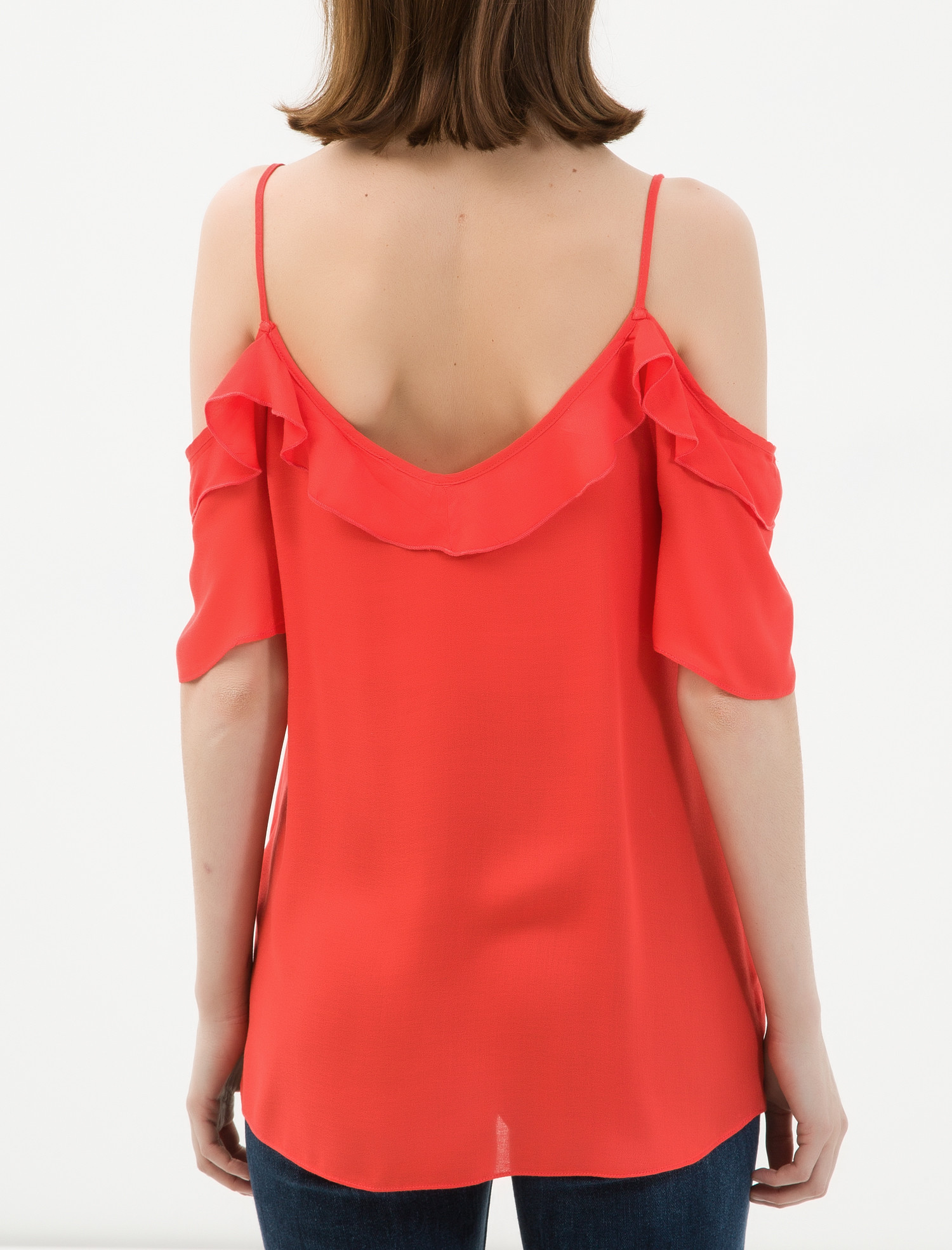   Fırfır Detaylı Askılı Bluz