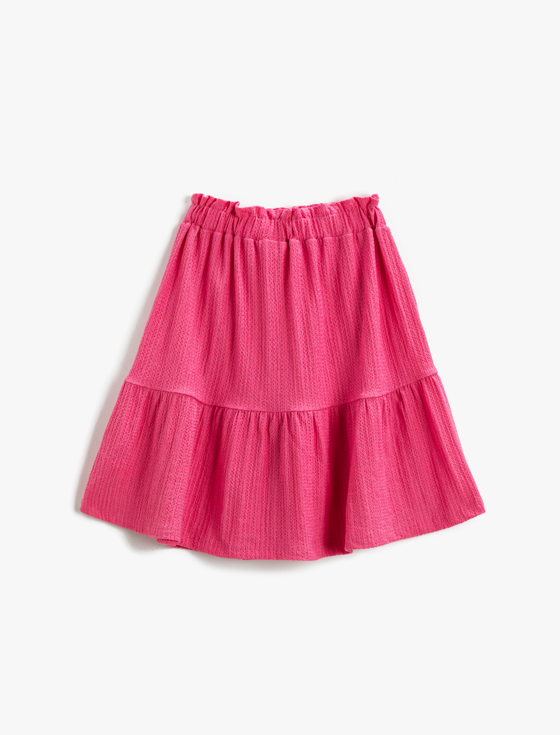 Kız Çocuk Maksi Etek Dokulu Beli Lastikli Volanlı