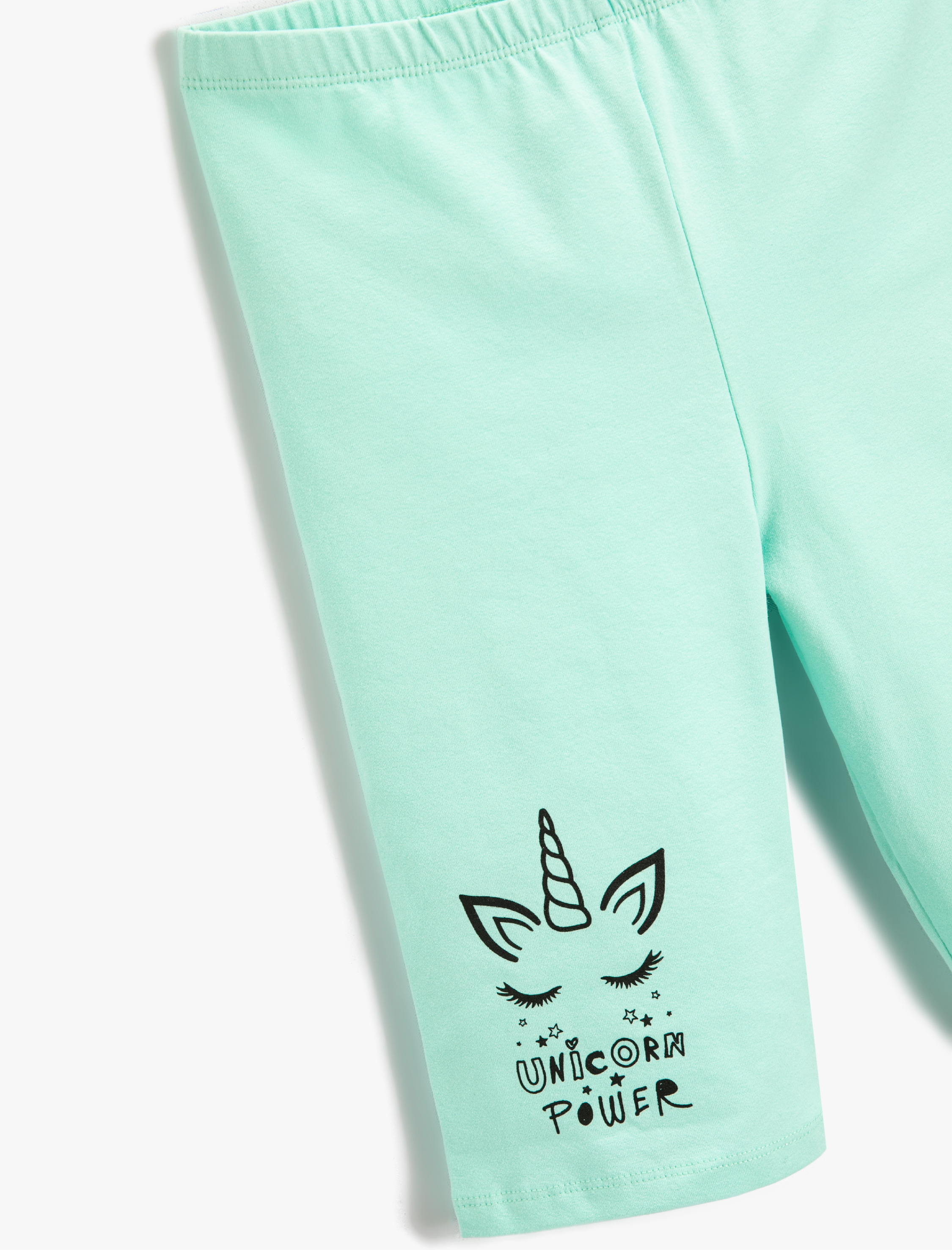  Kız Çocuk Unicorn Baskılı Bermuda Tayt Pamuklu