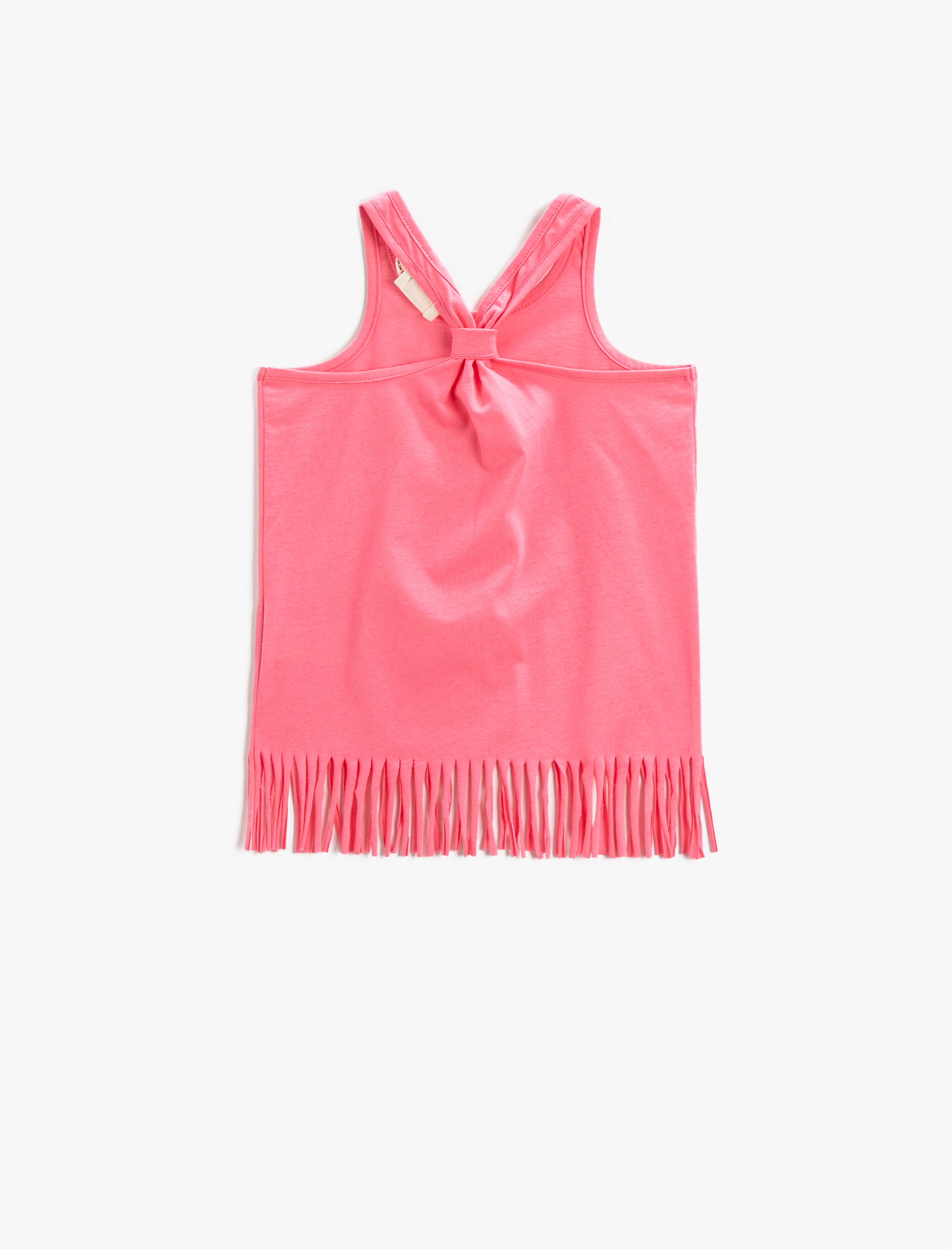  Kız Çocuk Atlet Püsküllü Kolsuz Bisiklet Yaka Pamuklu