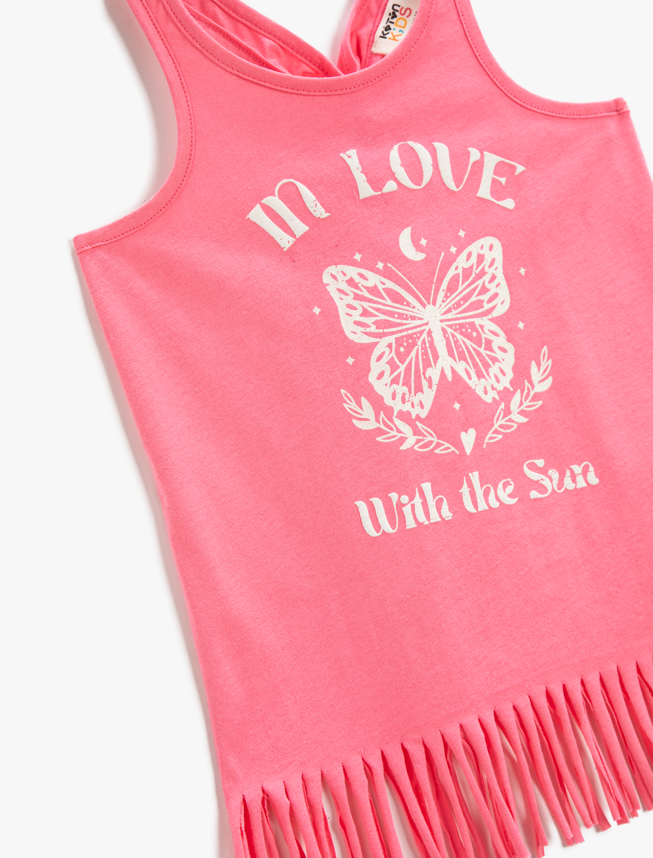  Kız Çocuk Atlet Püsküllü Kolsuz Bisiklet Yaka Pamuklu