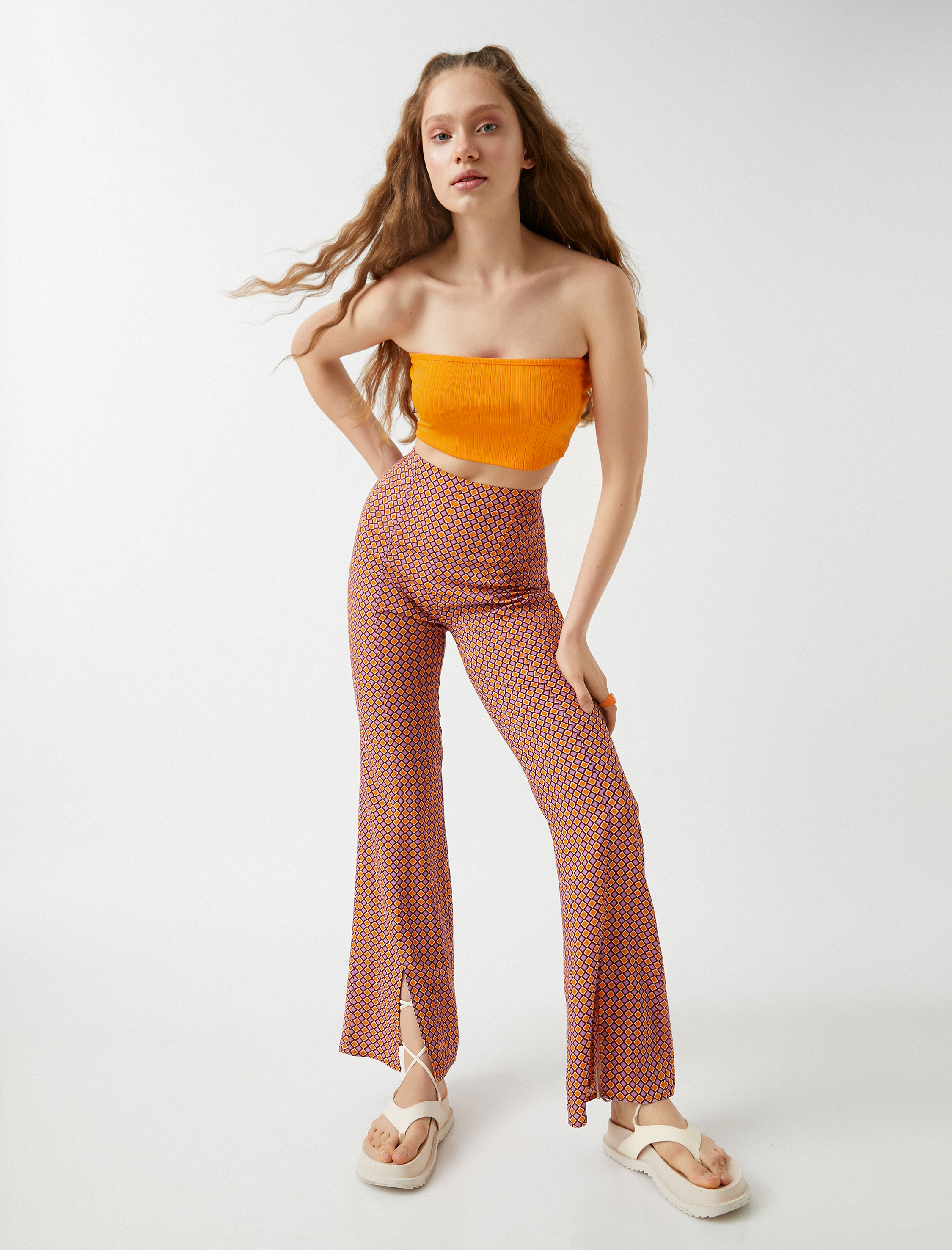   İspanyol Paça Yırtmaçlı Pantolon